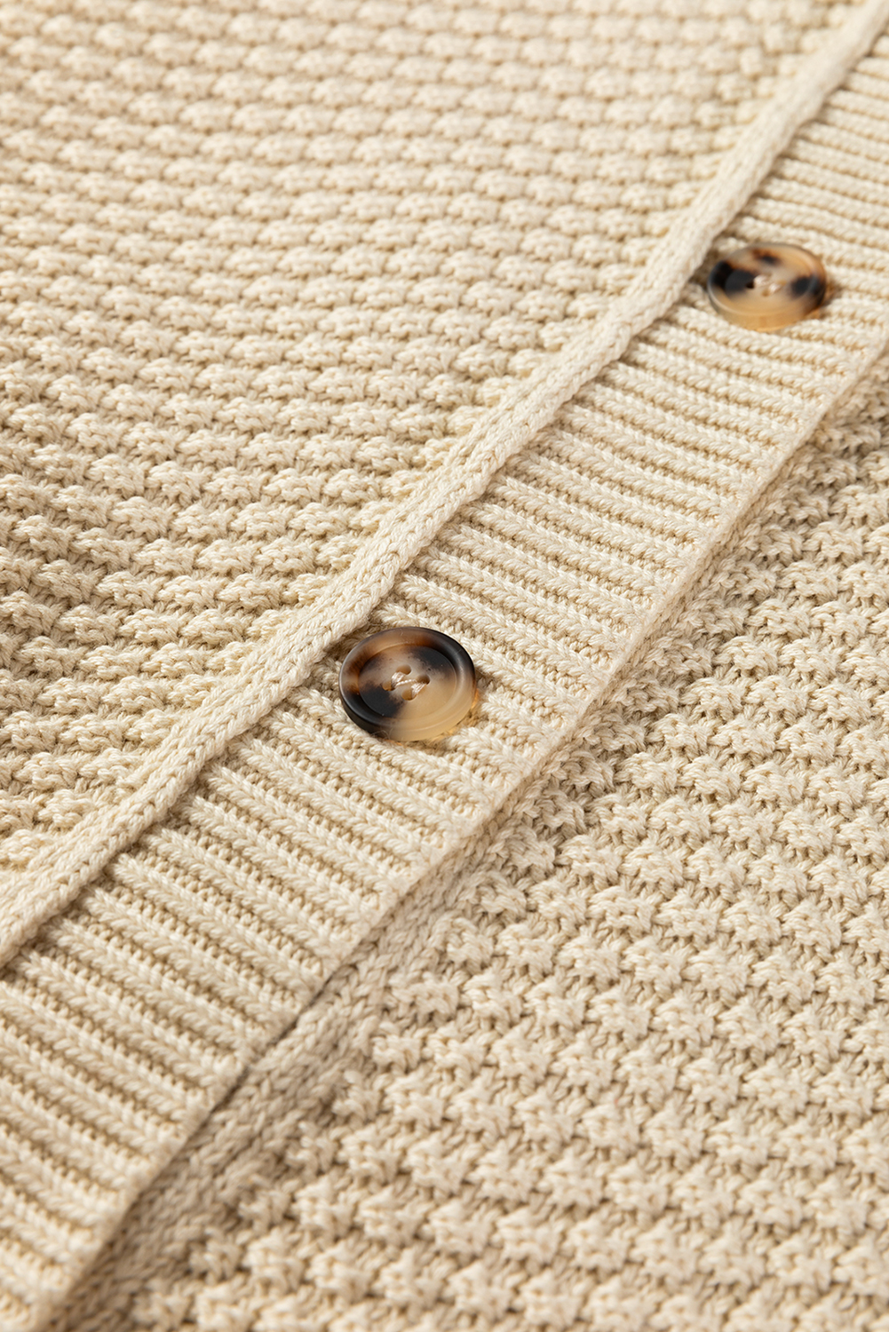 Beige Button Front Cropped Cardigan Sweater view 15
