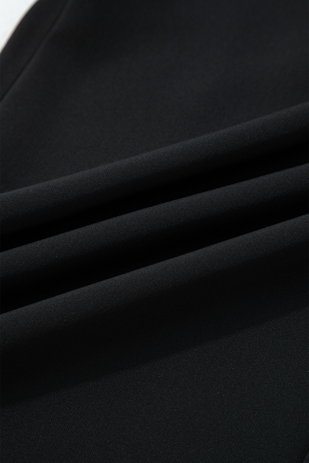 Black Pleated Detail Pull On High Elastic Waist Loose Straight Pants view 8