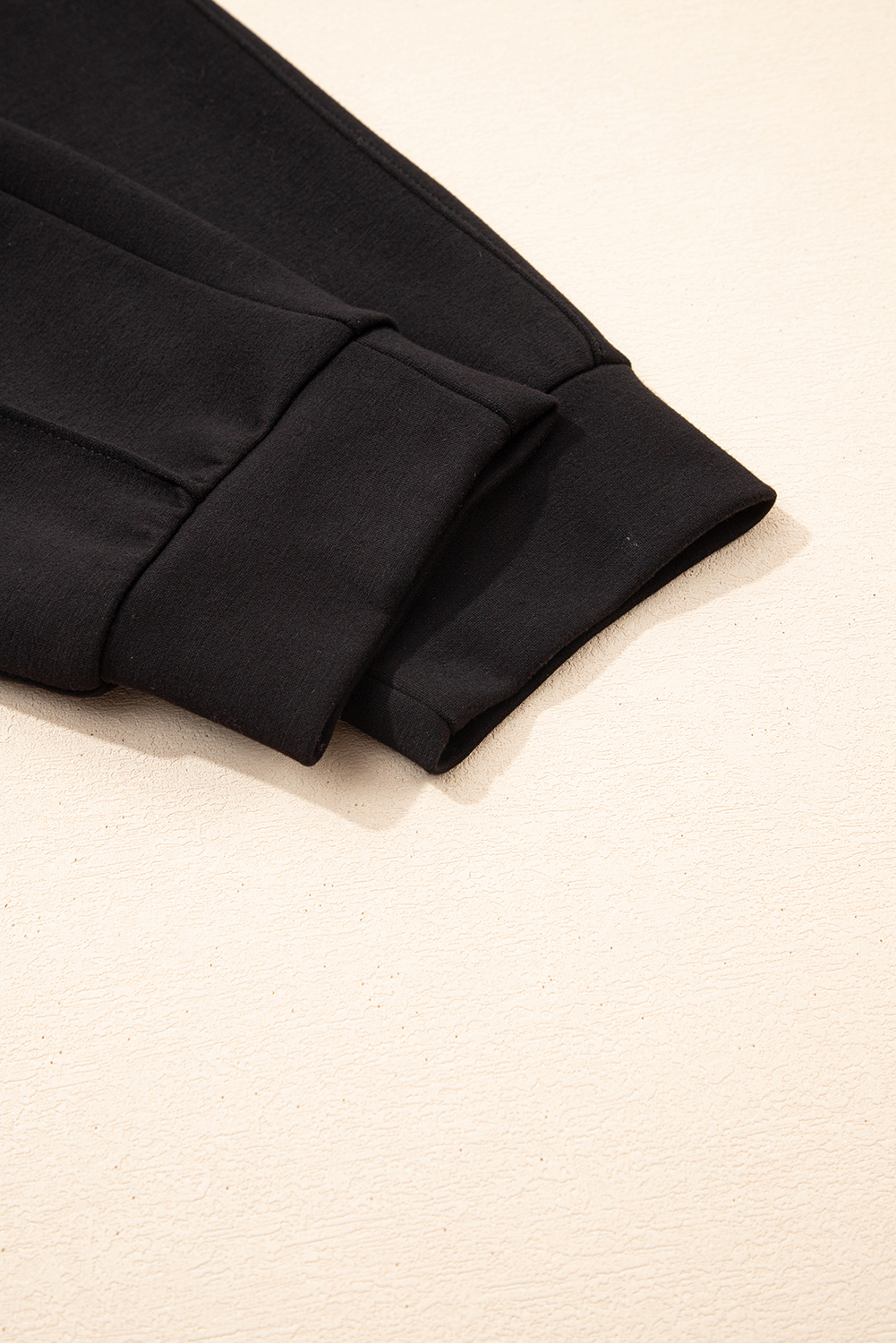 Black Exposed Seam Detail Skinny Drawstring Jogger Pants view 7