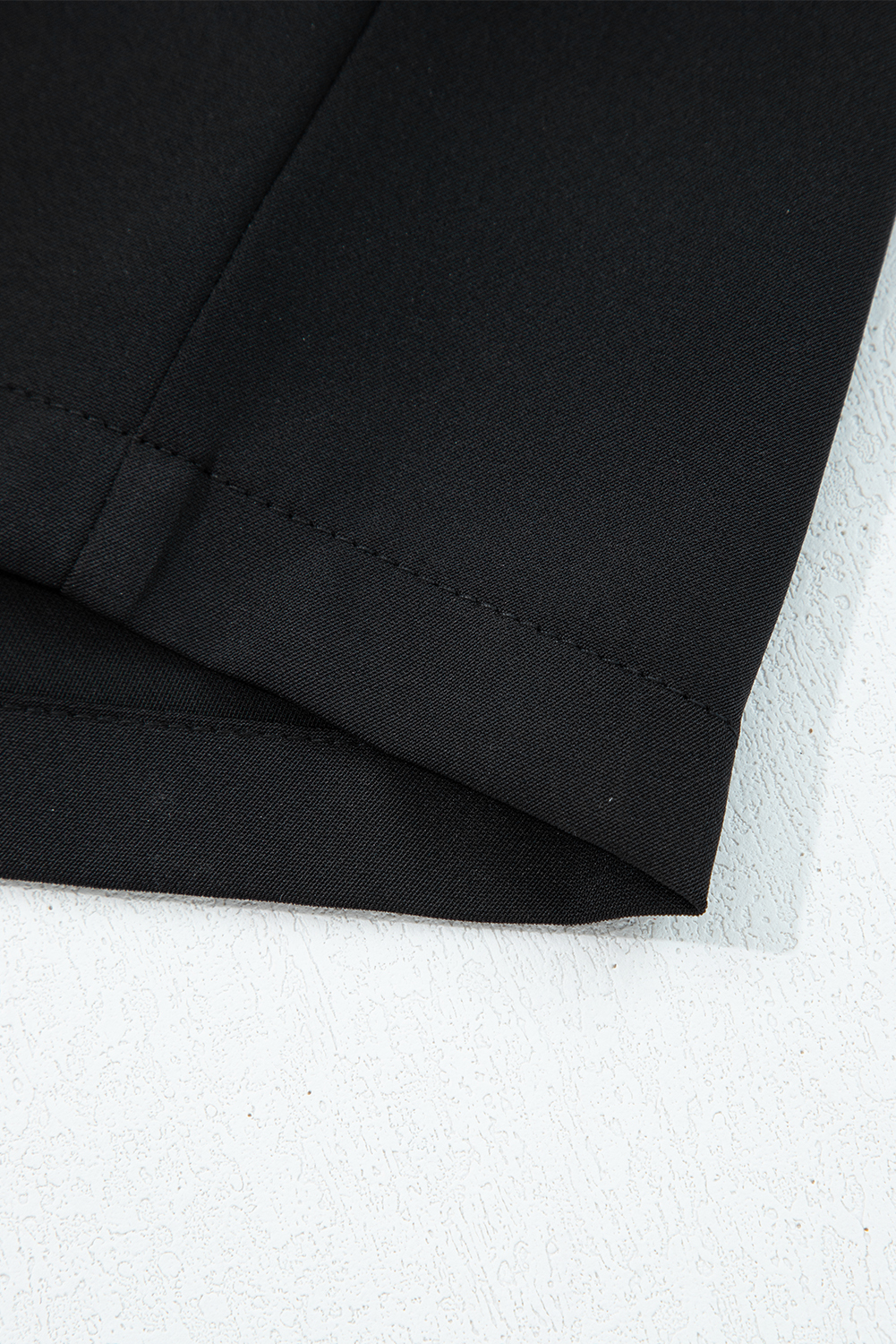Black Pleated Detail Pull On High Elastic Waist Loose Straight Pants view 9