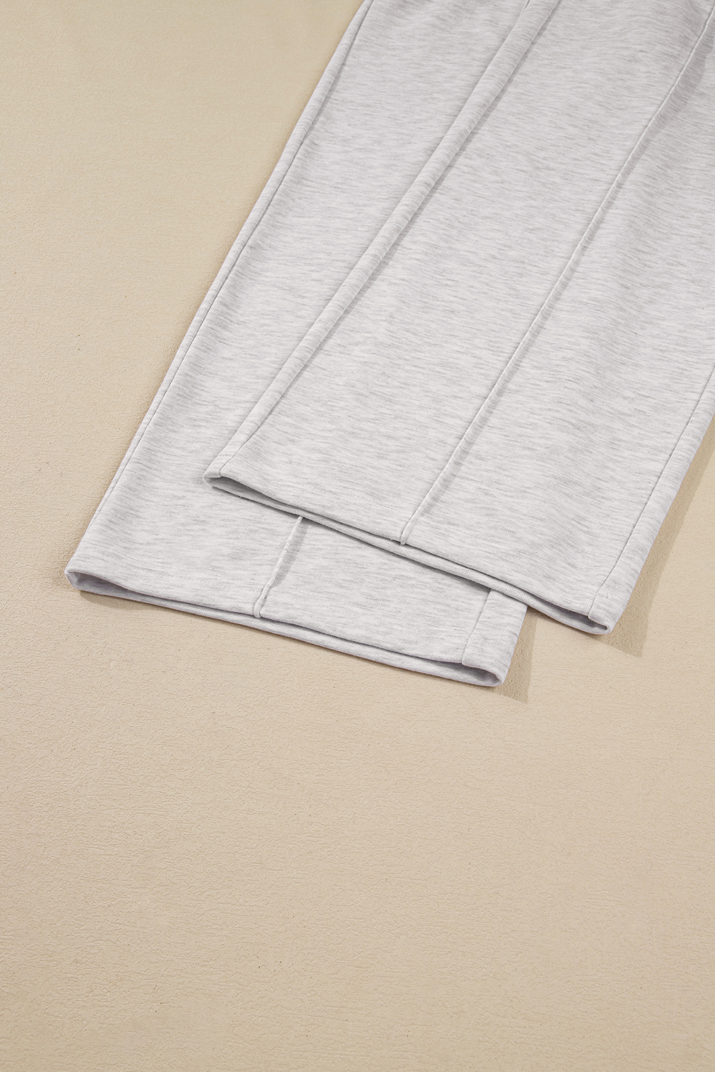 Light Grey Polo Collar V Neck Pullover and Drawstring Sweatpants Set view 22
