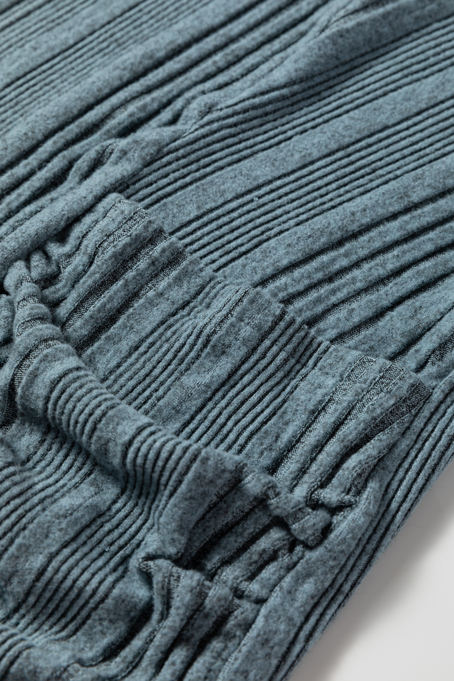 Stone Blue Ribbed Open Front Knitted Top with Pockets view 12