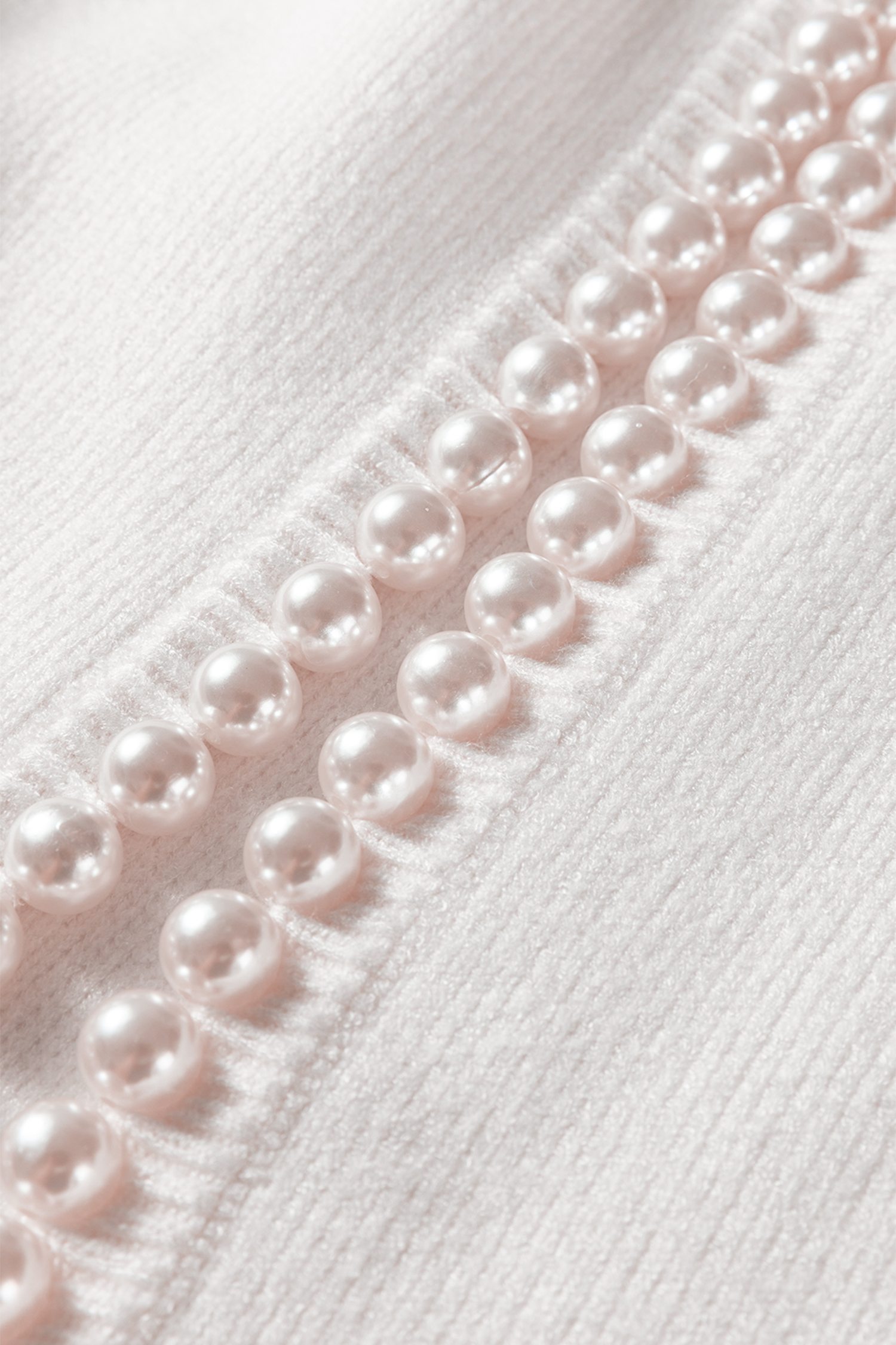 White Pearl Embellished Open Front Elegant Cardigan view 14