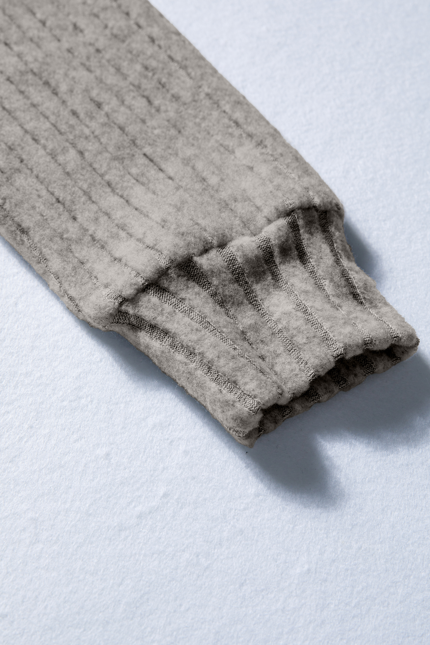 Gray Morn Ribbed High Neck Knitted Pullover Top view 12