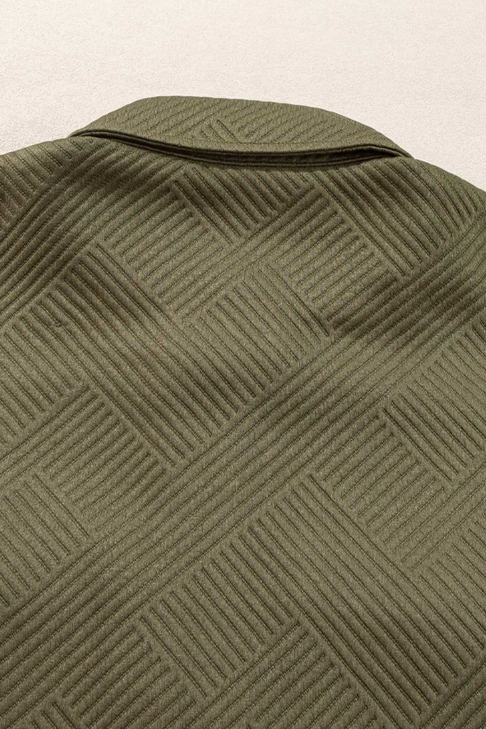 Blackish Green Solid Color Zip Up Button Flap Pocket Shirt Collar Jackets view 16