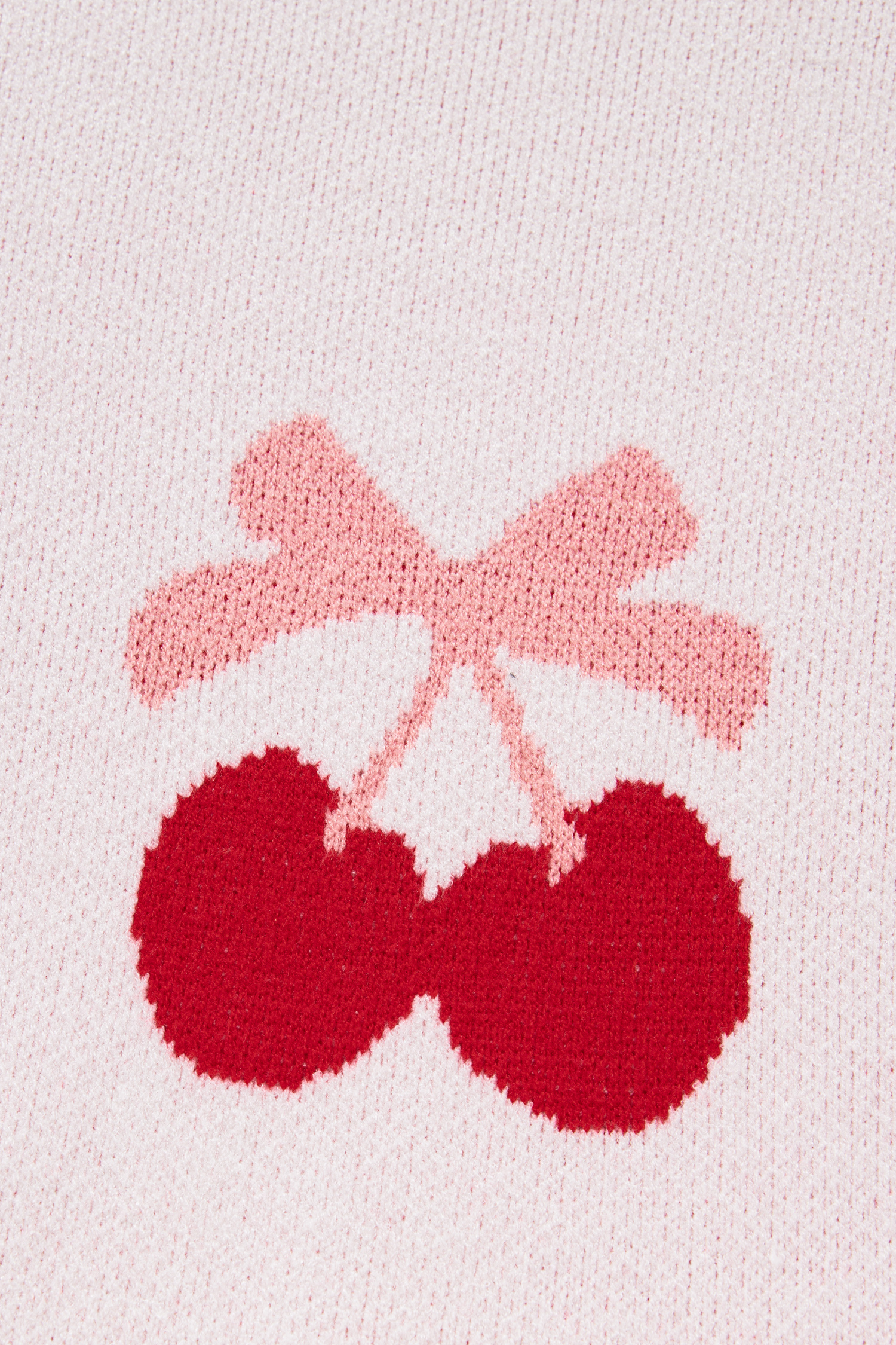 White Cherry Pattern Drop Shoulder Sweater view 13