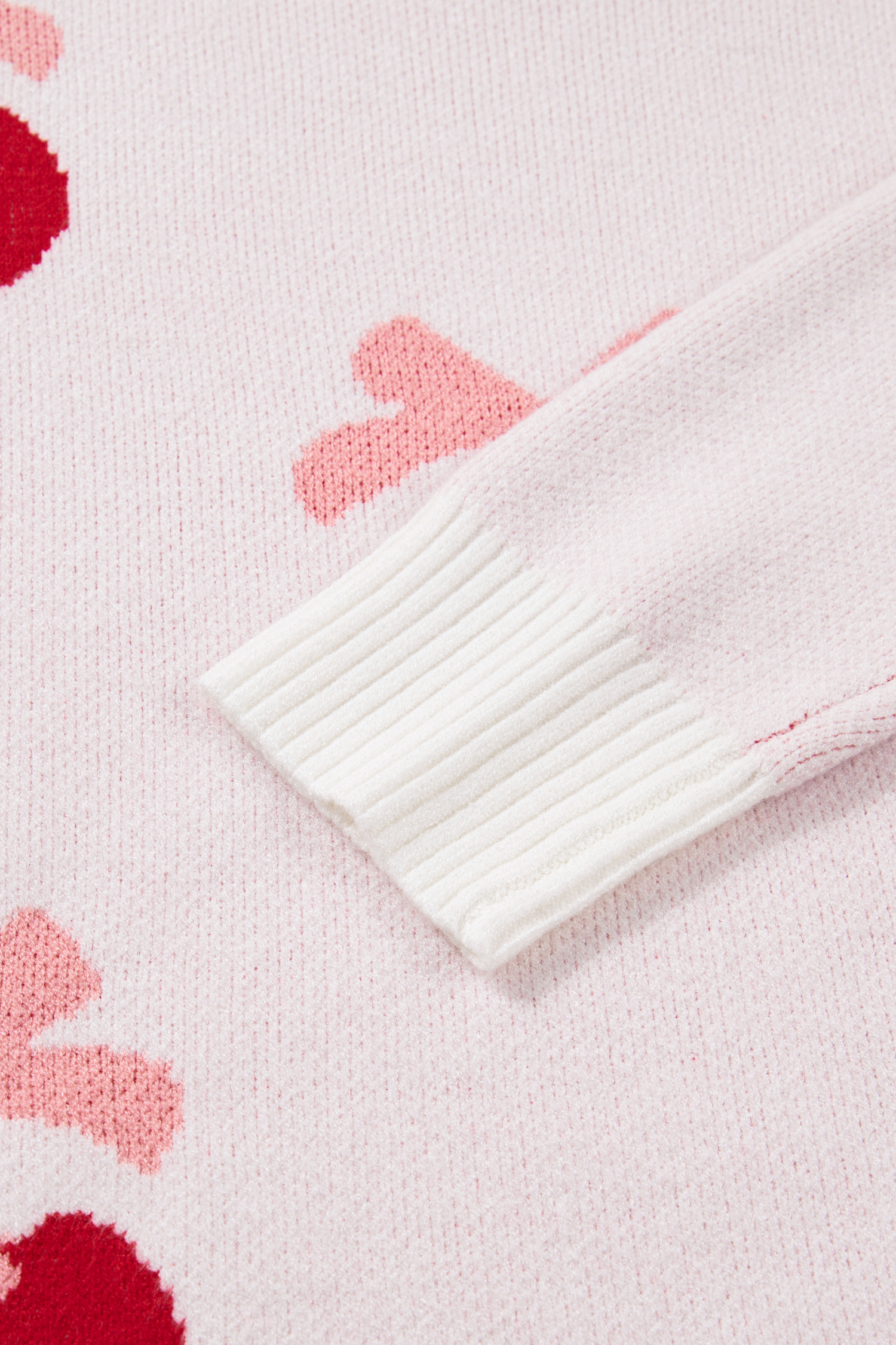 White Cherry Pattern Drop Shoulder Sweater view 12