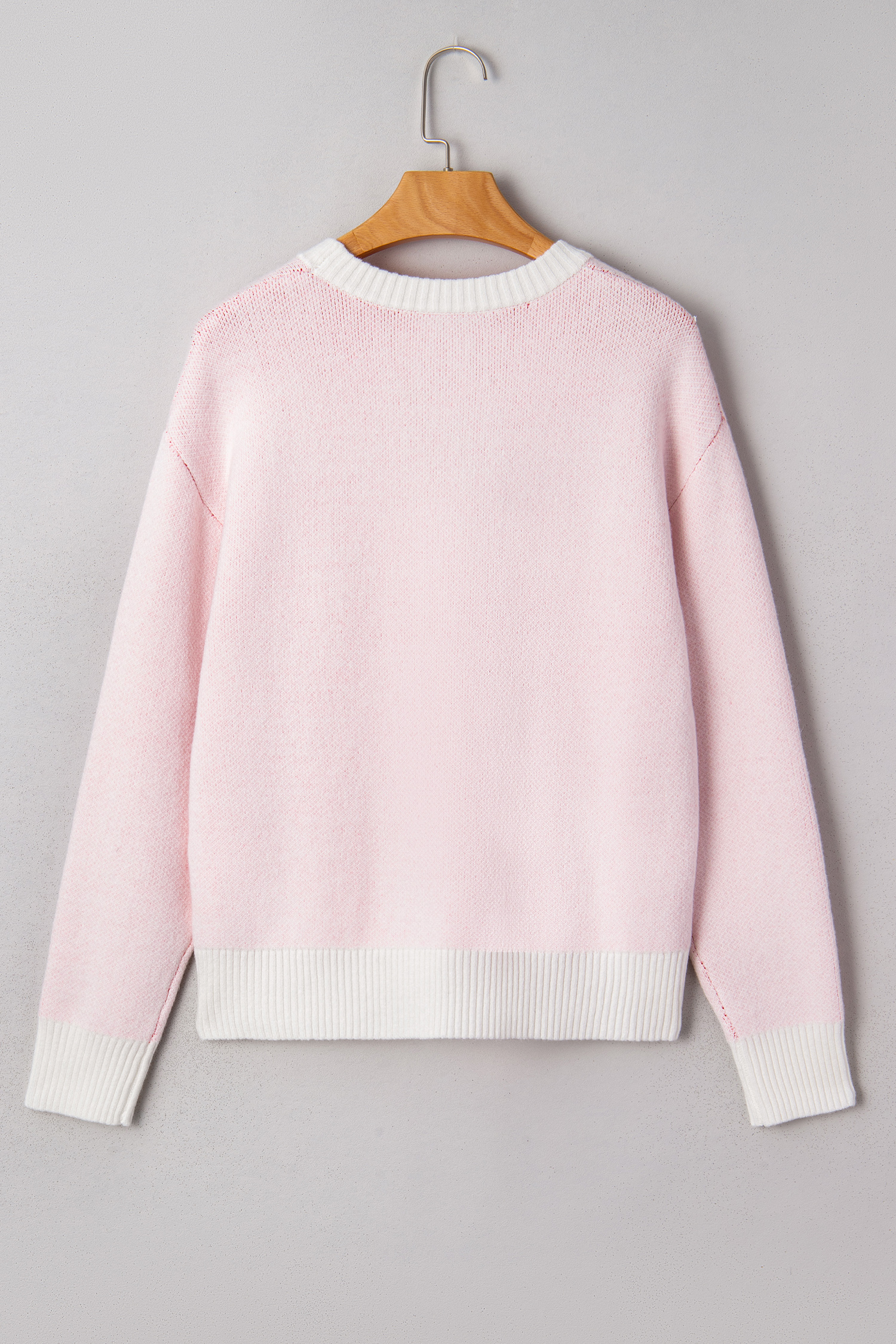 White Cherry Pattern Drop Shoulder Sweater view 9