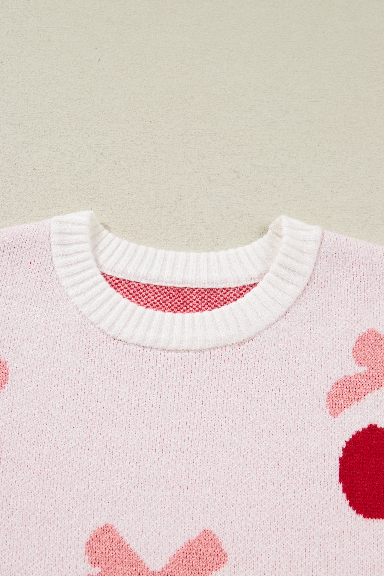 White Cherry Pattern Drop Shoulder Sweater view 10