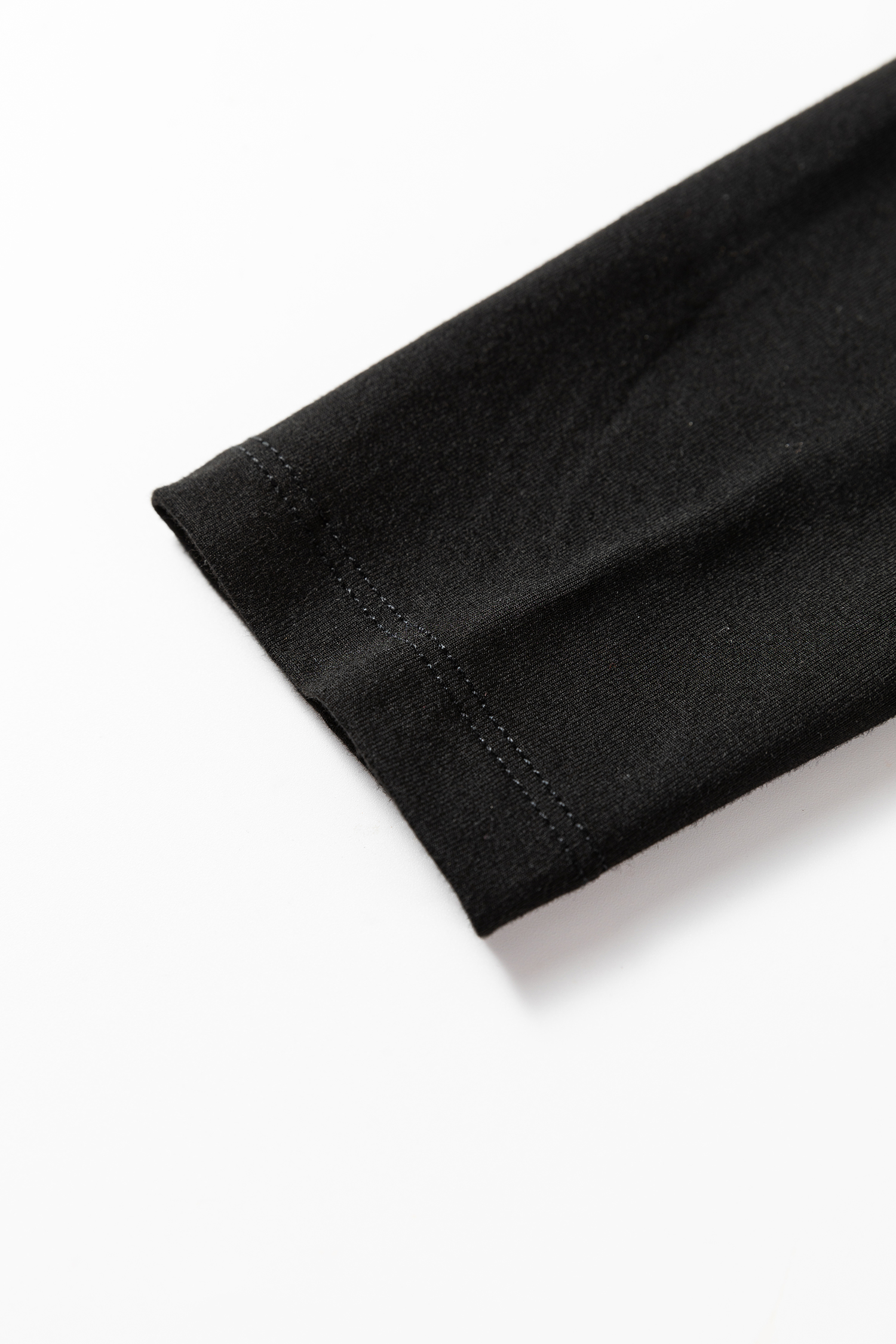 Black Slim Fit High Neck Long Sleeve Basic Top view 7