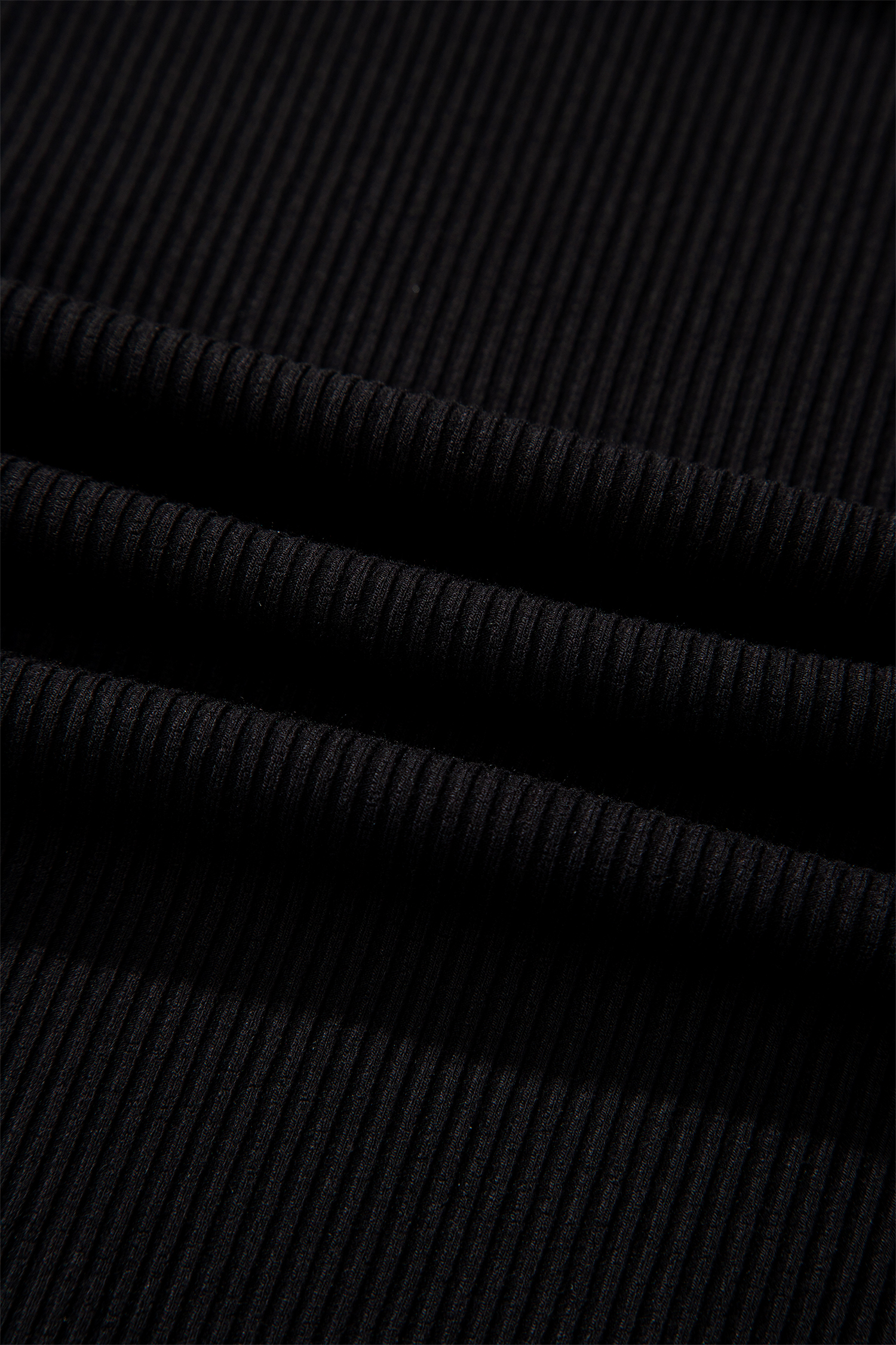 Dearlovers Black Ribbed Long Sleeve Crew Neck Solid Color Bodysuit view 18