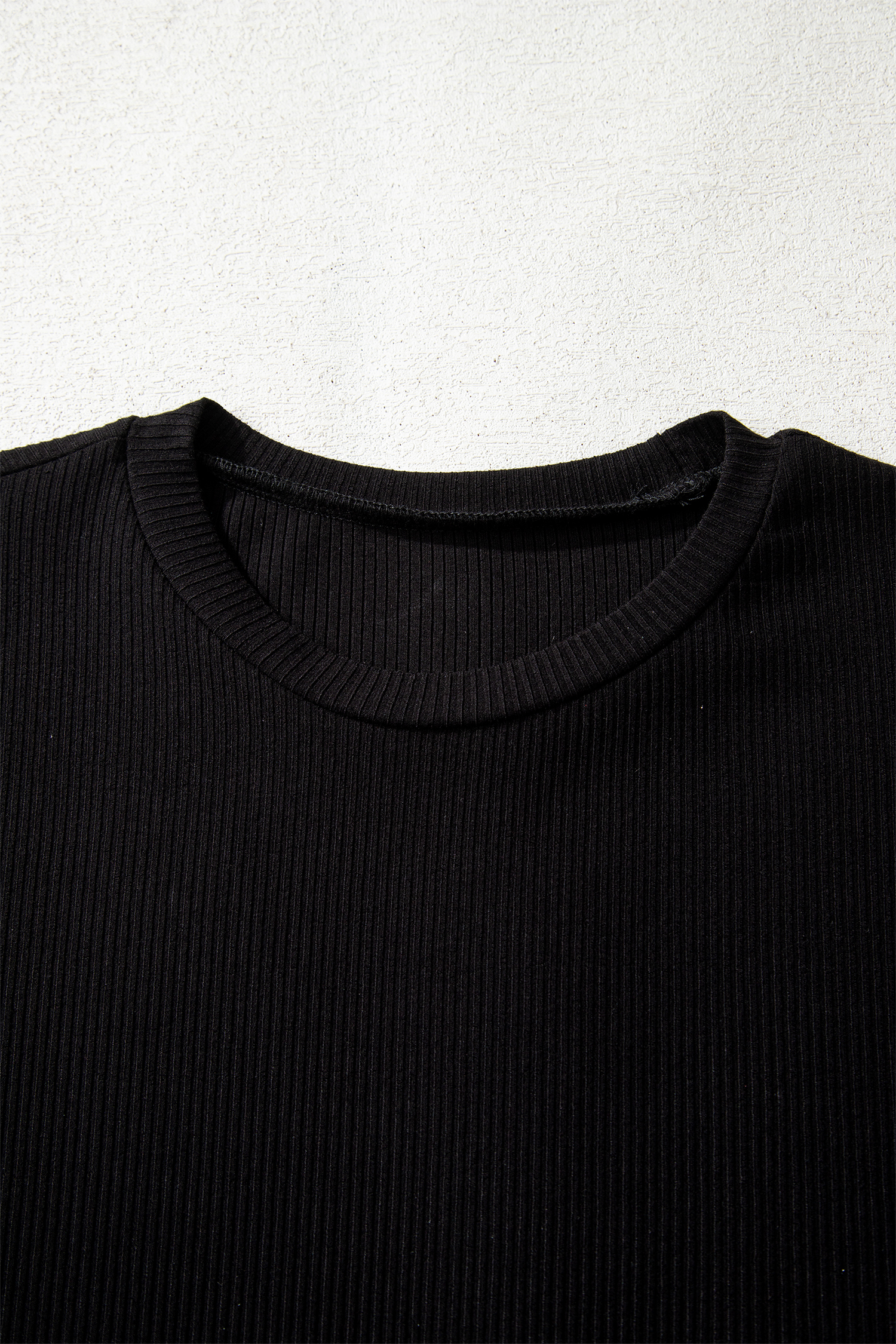 Dearlovers Black Ribbed Long Sleeve Crew Neck Solid Color Bodysuit view 13