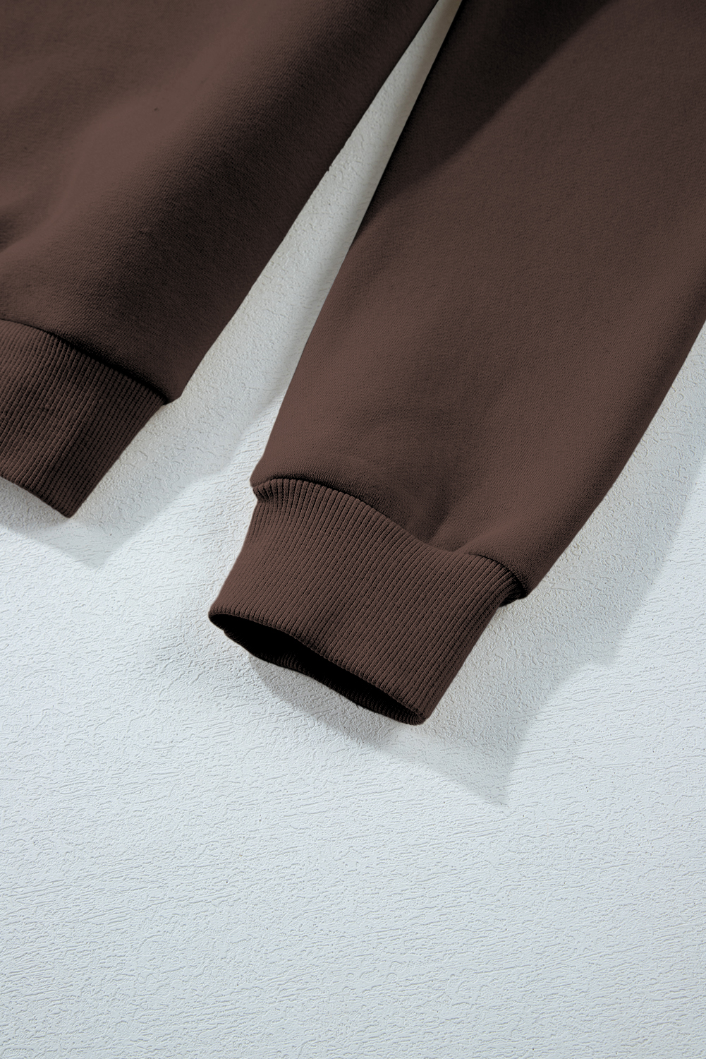 Dark Brown Solid Collared Sweatshirt and High Waist Pants Active Set view 16