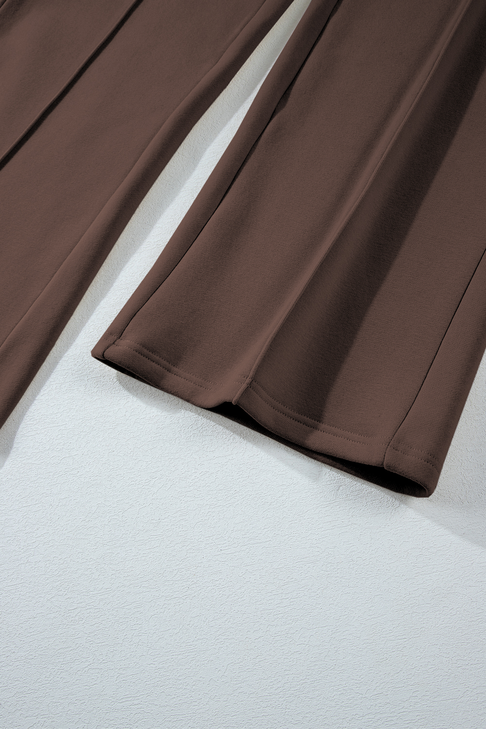 Dark Brown Solid Collared Sweatshirt and High Waist Pants Active Set view 19