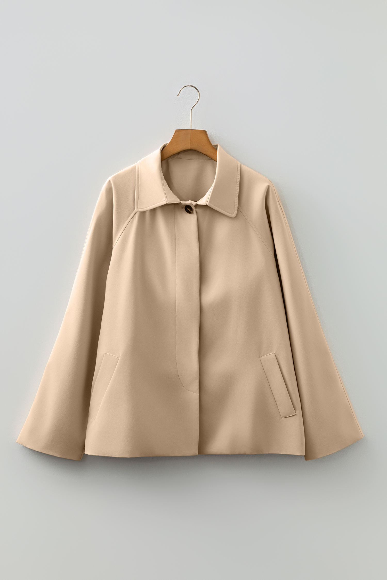 Parchment Plaid Liner Patchwork Single Breasted Trench Coat view 4
