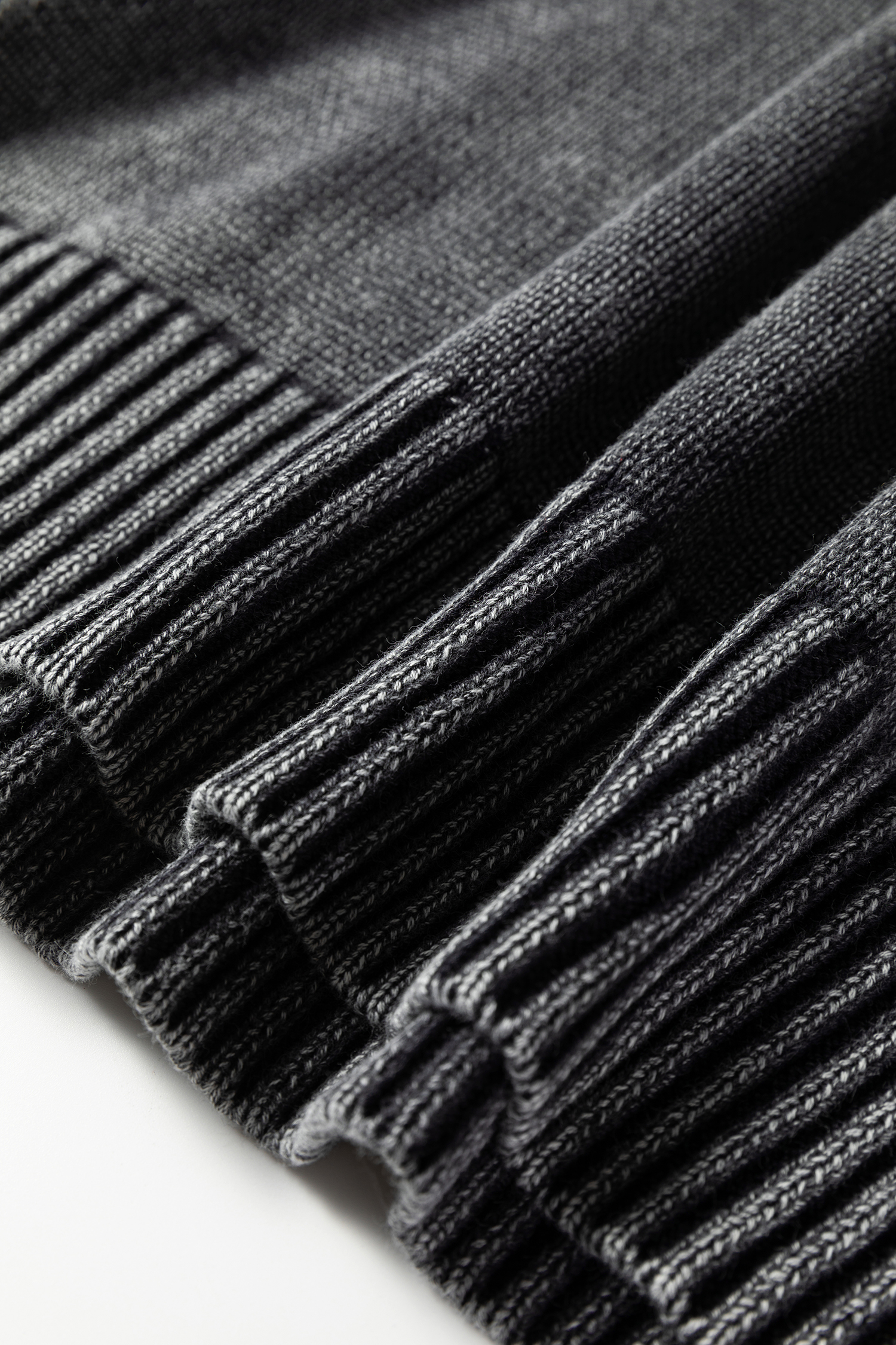 Black Mineral Wash V Neck Knit Exposed Seam Drop Shoulder Loose Sweater view 17