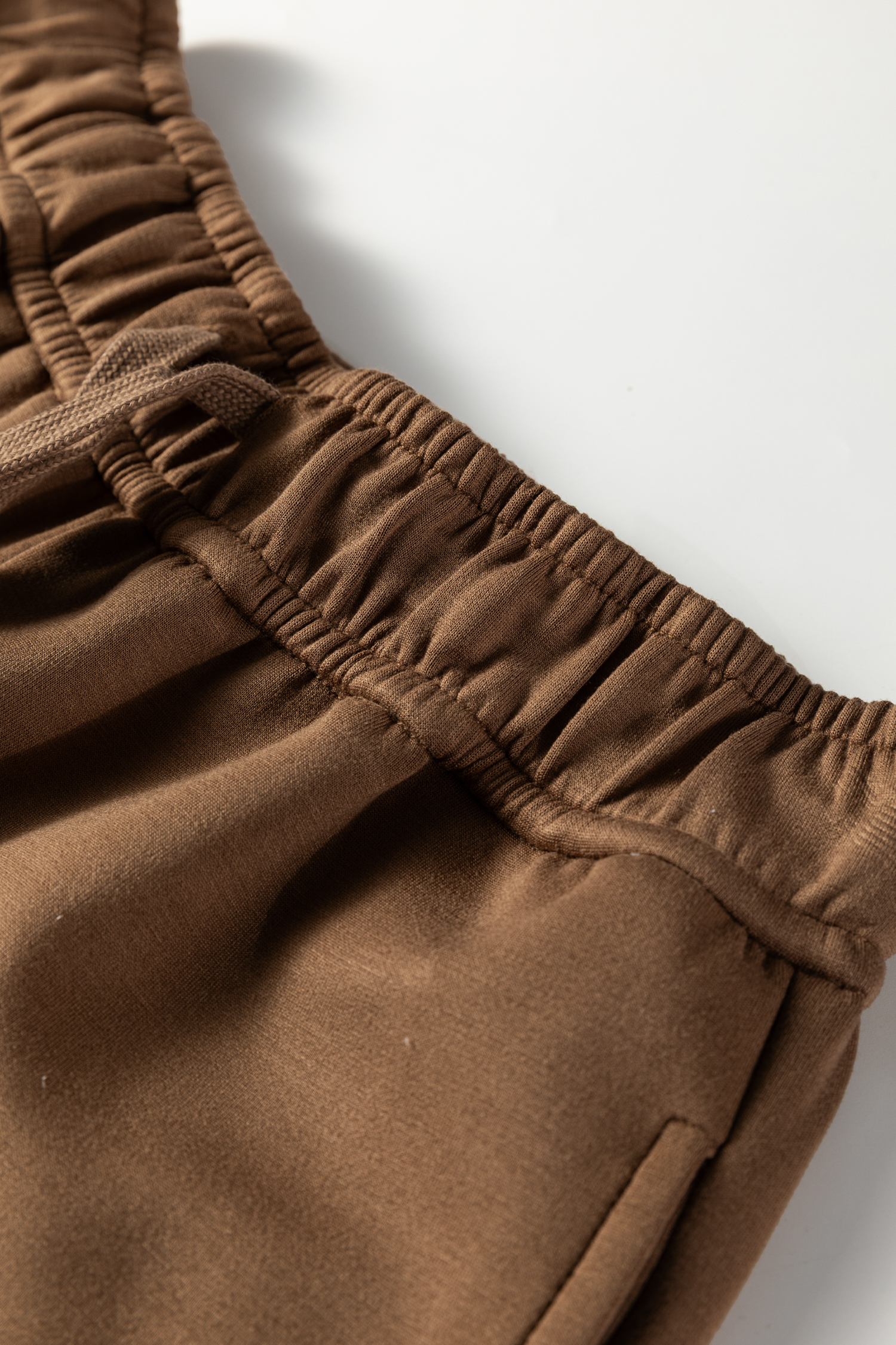 Coffee Solid Color V Neck Top and High Waist Pants Set view 21