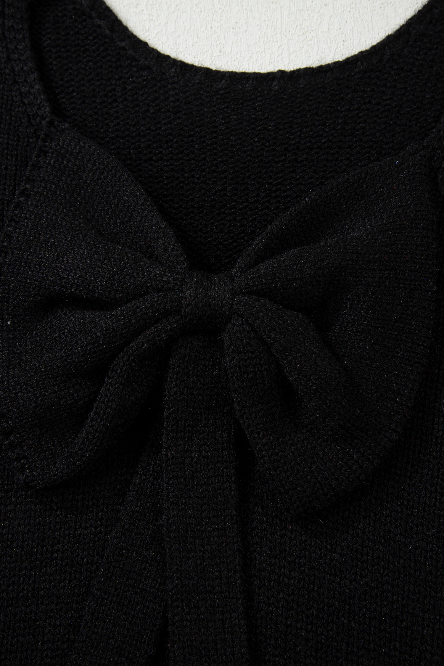 Black Bow Backless Bubble Sleeve Sweater view 9