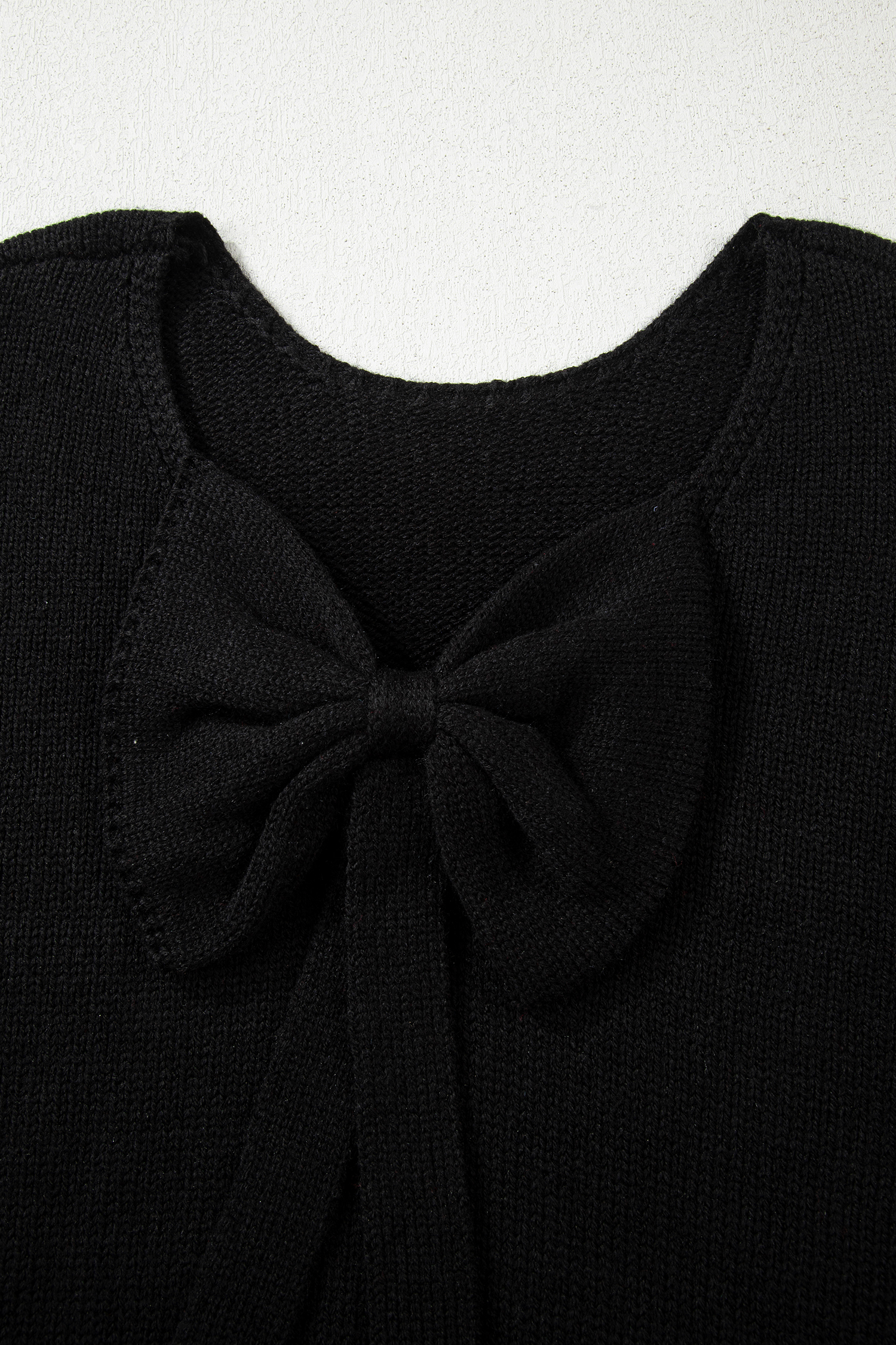 Black Bow Backless Bubble Sleeve Sweater view 10