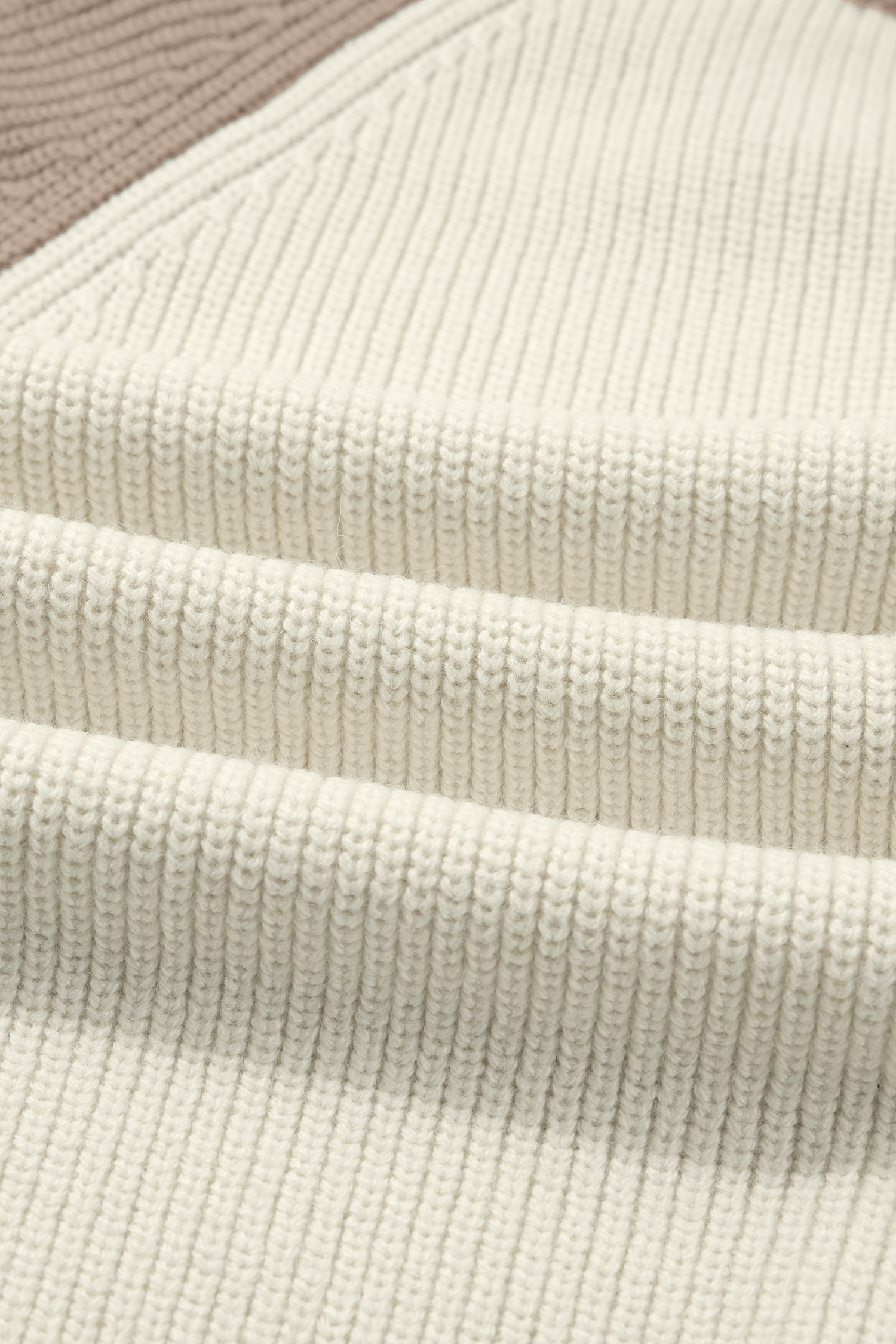 White Color Block Ribbed Knit Button Down Sweater Cardigan view 20
