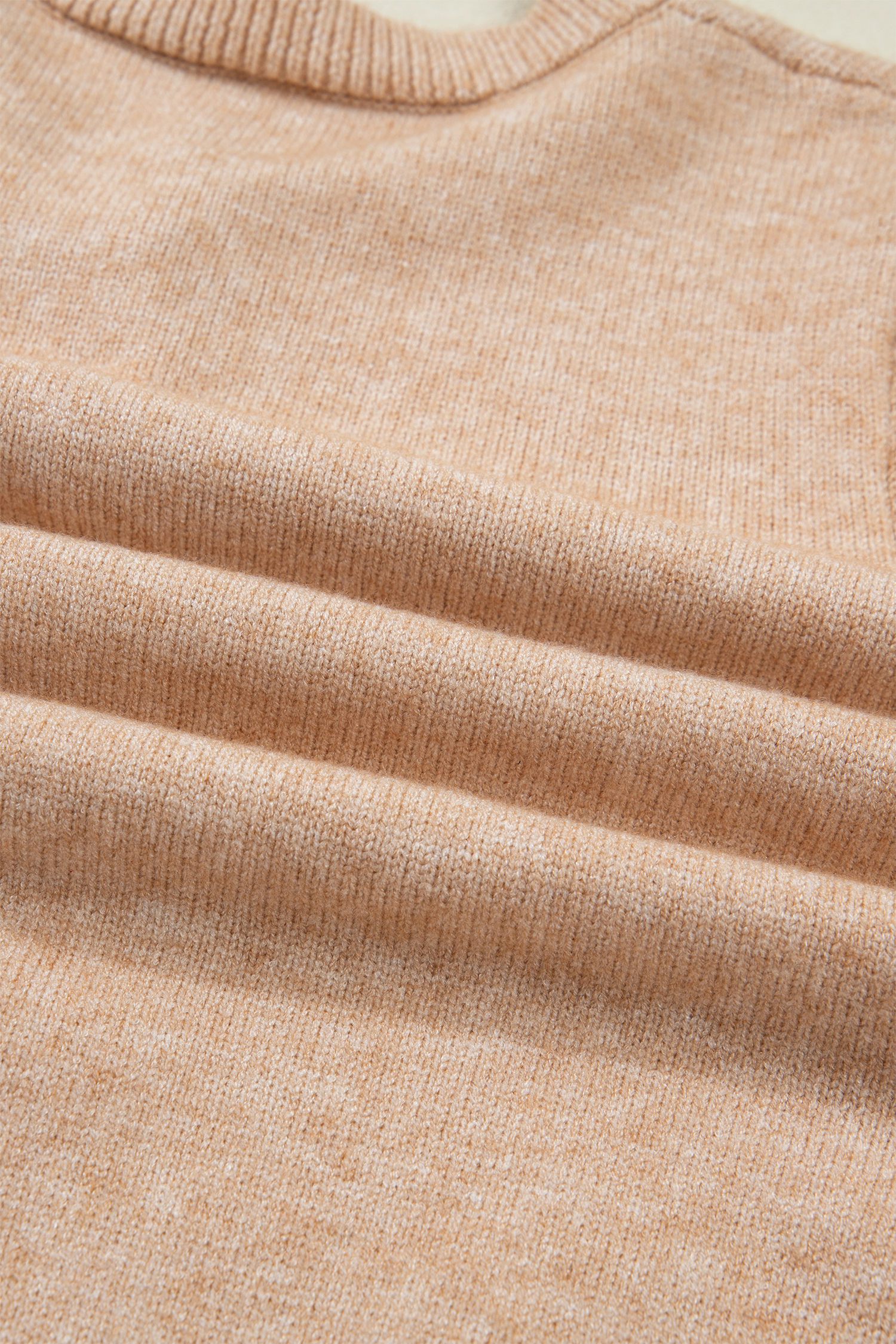 Oatmeal Ruffle Trim Gold Button Sweater Cardigan view 20