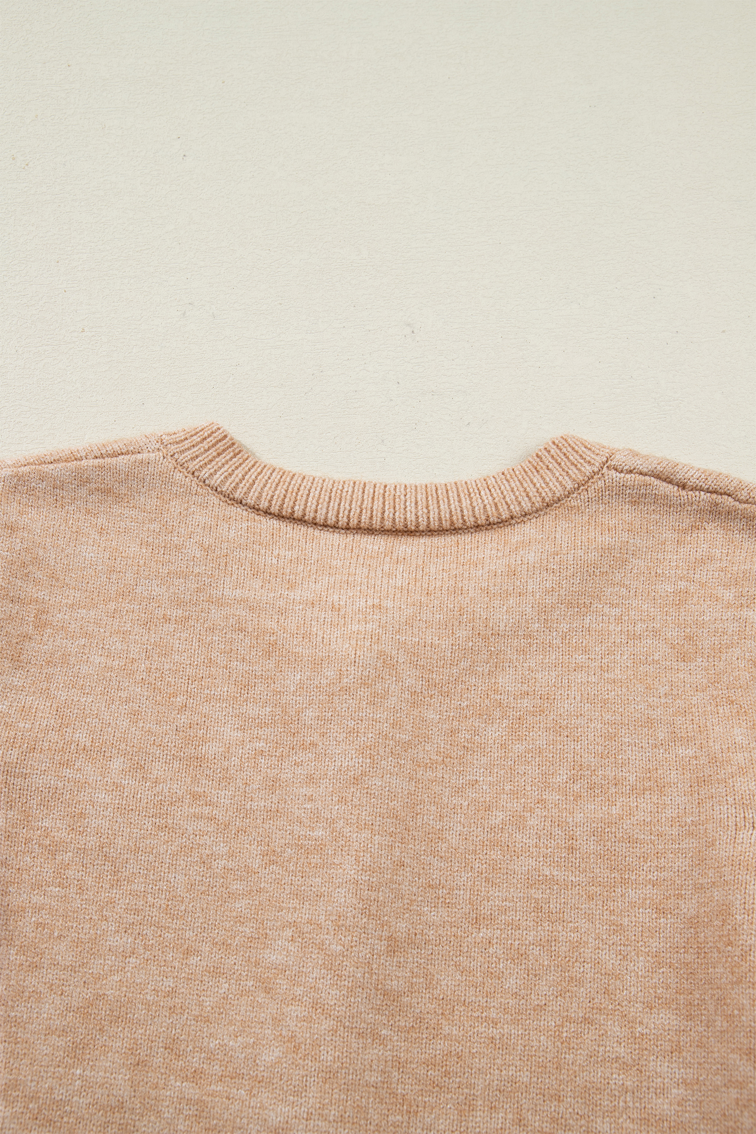 Oatmeal Ruffle Trim Gold Button Sweater Cardigan view 16