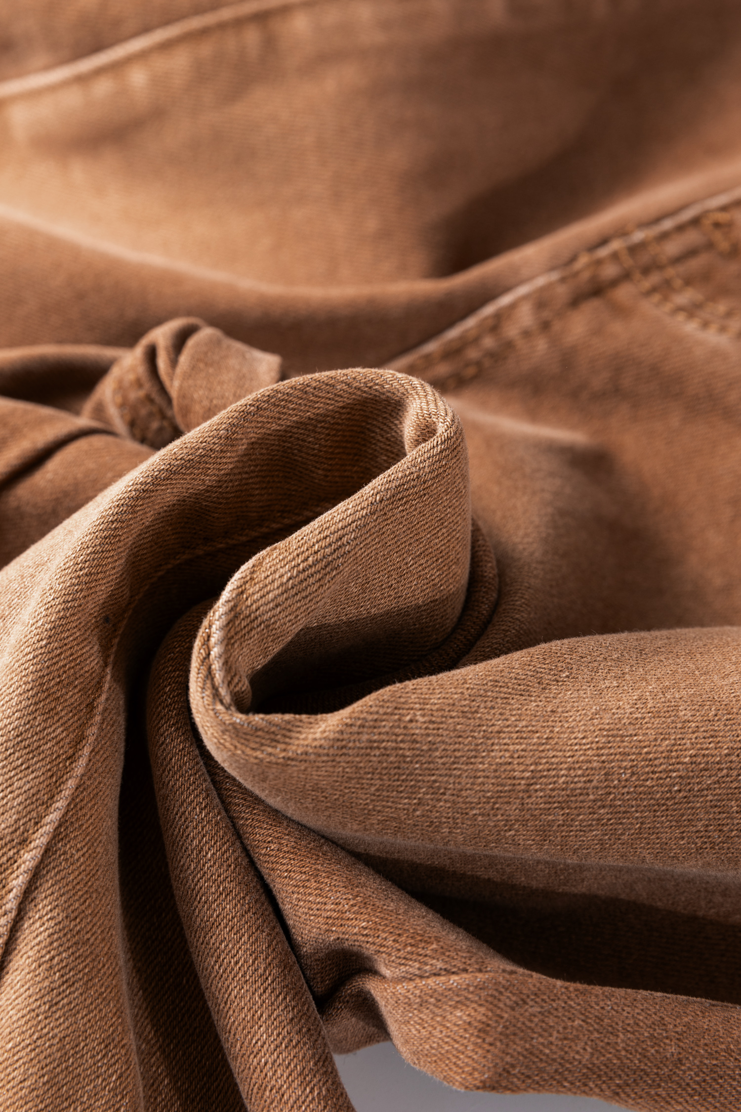Coffee High Waist Button Fly Seamed Raw Hem Flare Jeans view 6
