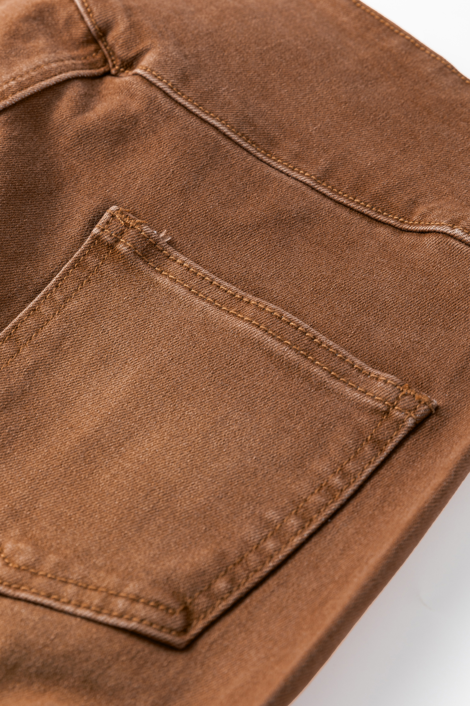 Coffee High Waist Button Fly Seamed Raw Hem Flare Jeans view 8