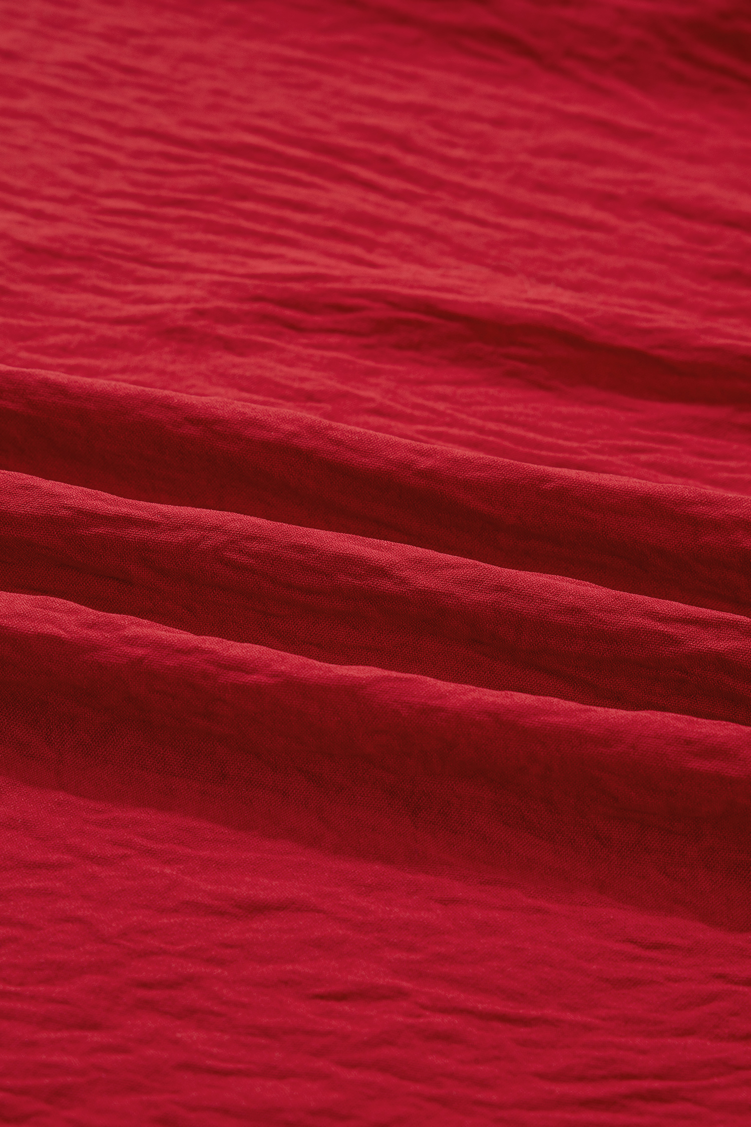 Racing Red Contrast Embroidered Detail Cinched Waist Tiered Long Sleeve Maxi Dress view 17