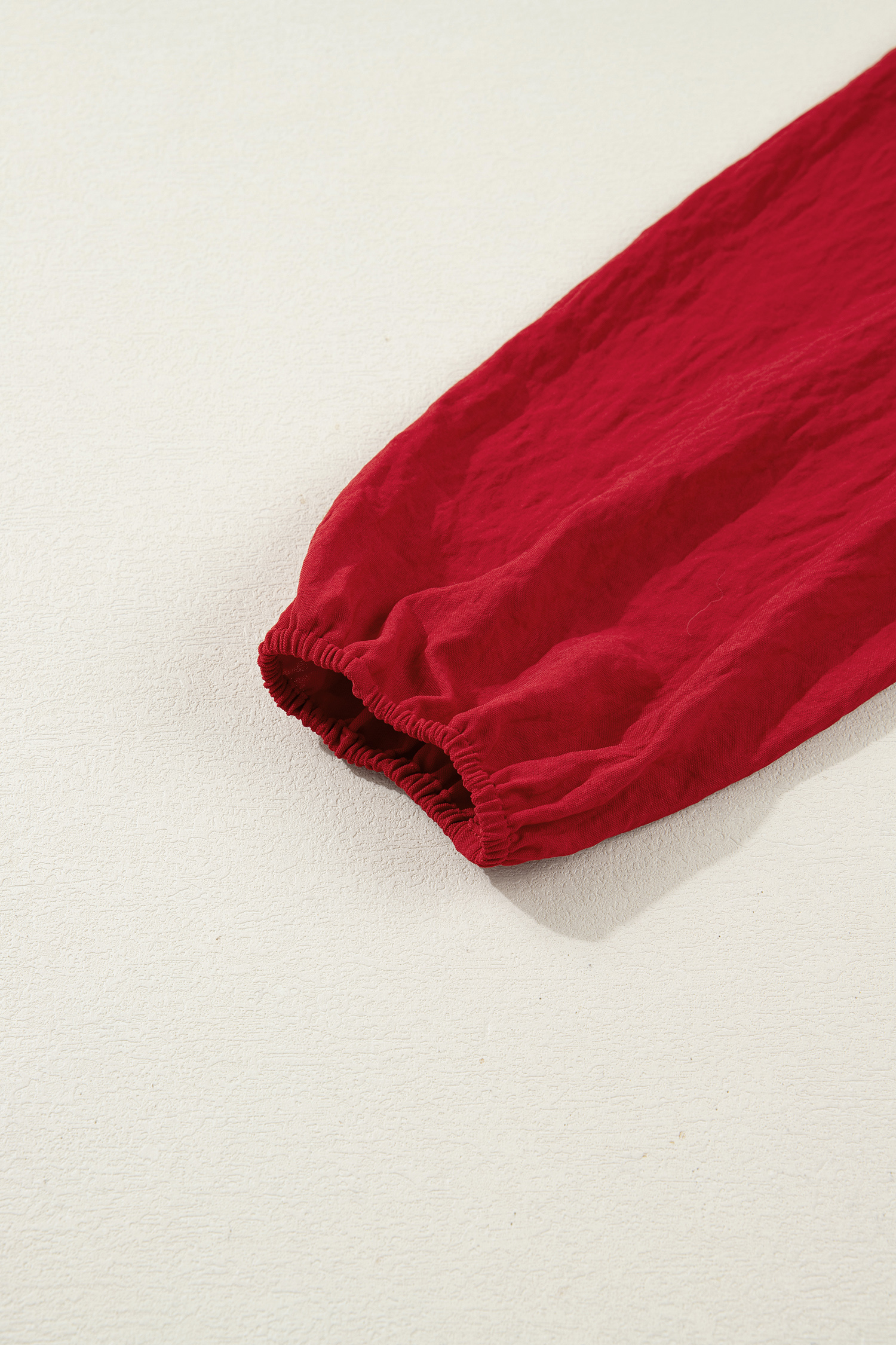 Racing Red Contrast Embroidered Detail Cinched Waist Tiered Long Sleeve Maxi Dress view 18