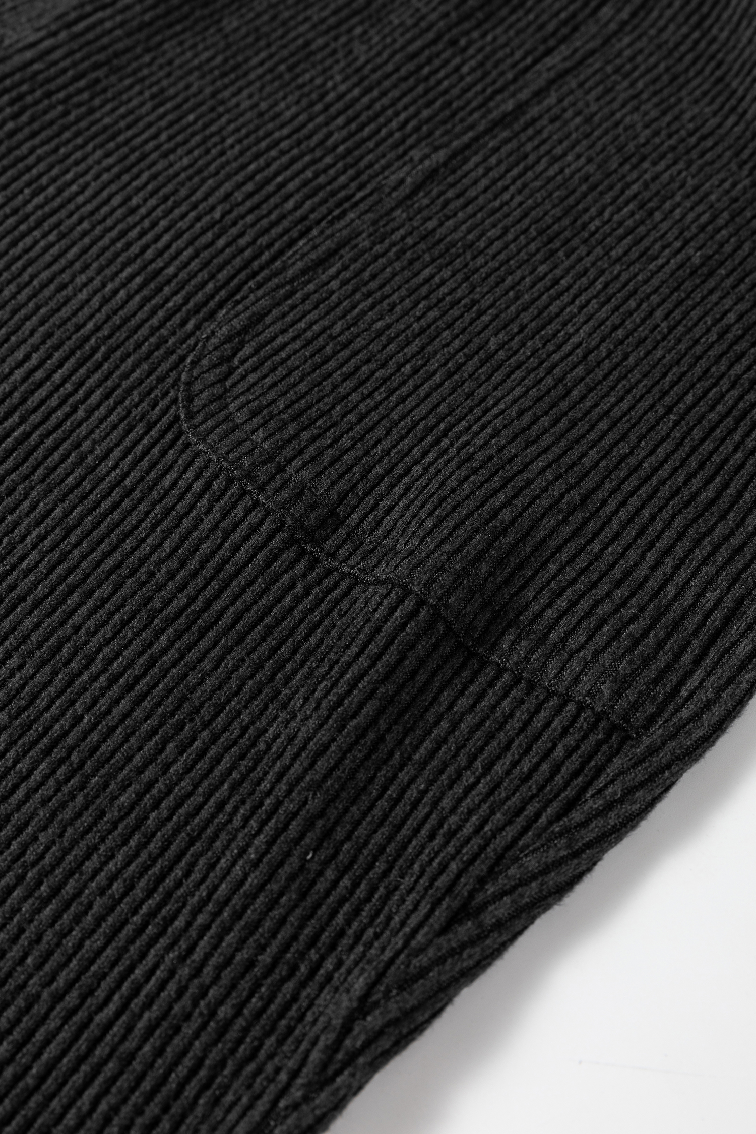 Black Ribbed Drawstring Active Jogger Pants view 12