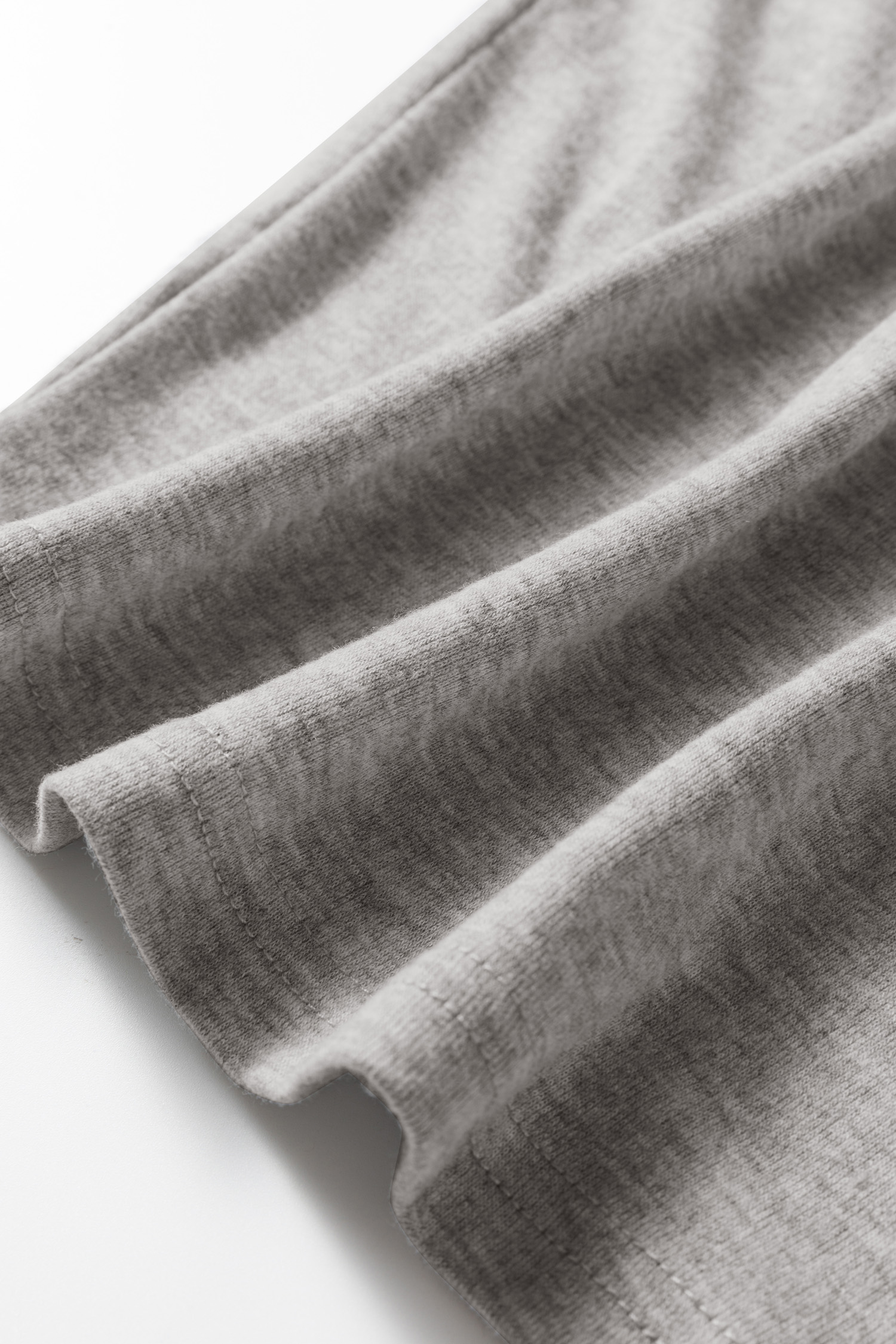 Light Grey Solid Color Extended Cuffs Long Sleeve Top view 7