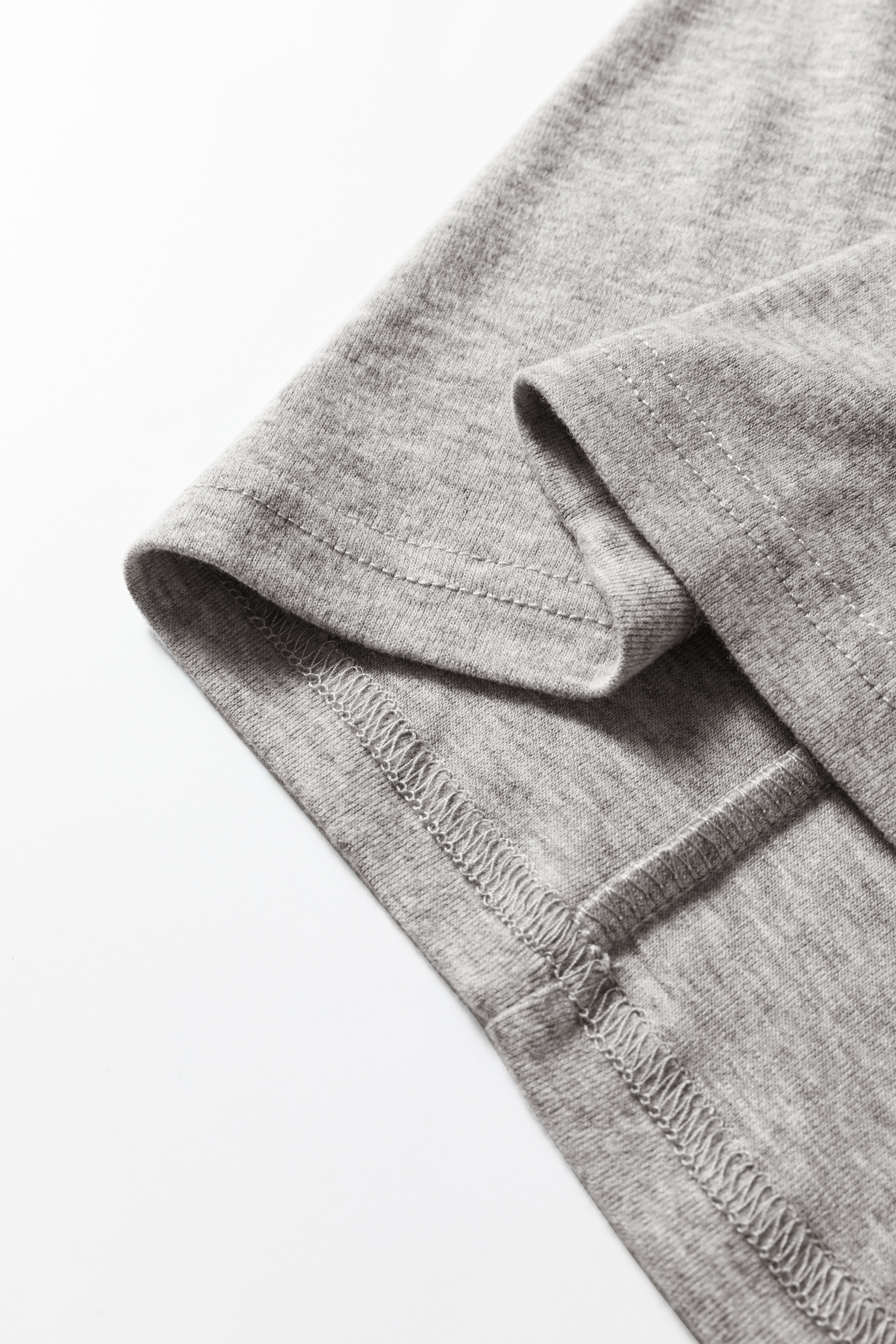 Light Grey Solid Color Extended Cuffs Long Sleeve Top view 11