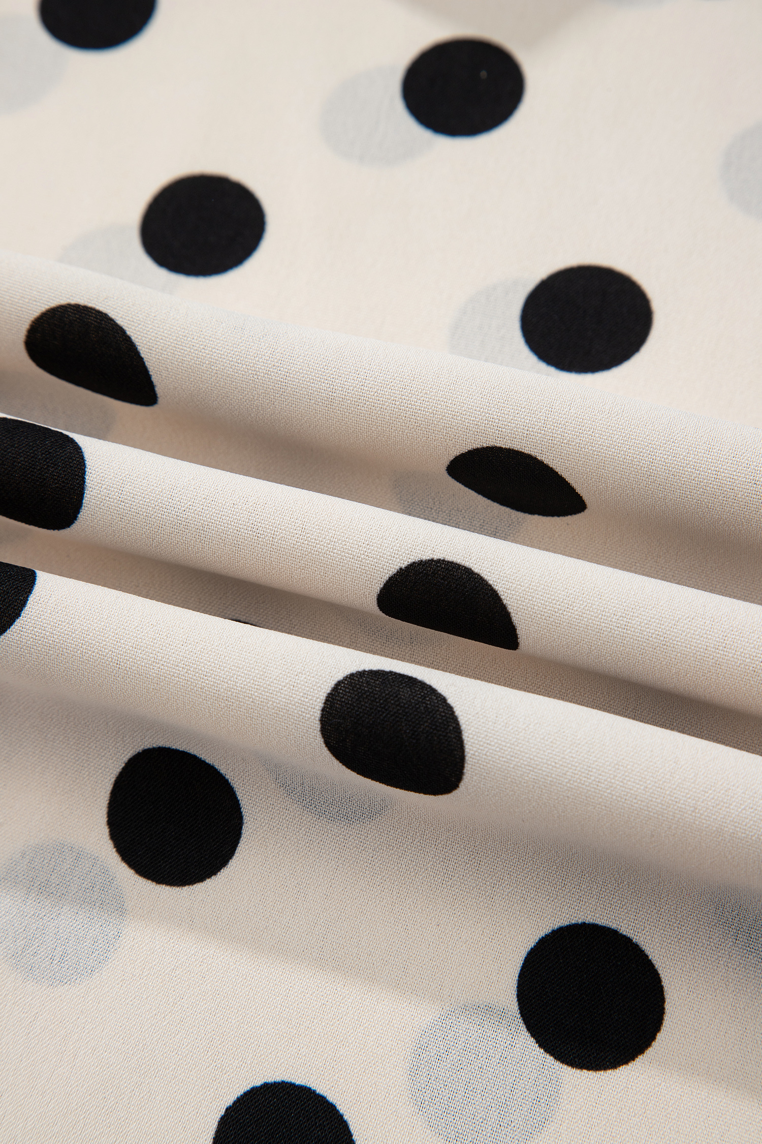White Polka Dot Print Patched Pocket Mid-rise Straight Leg Pants view 22