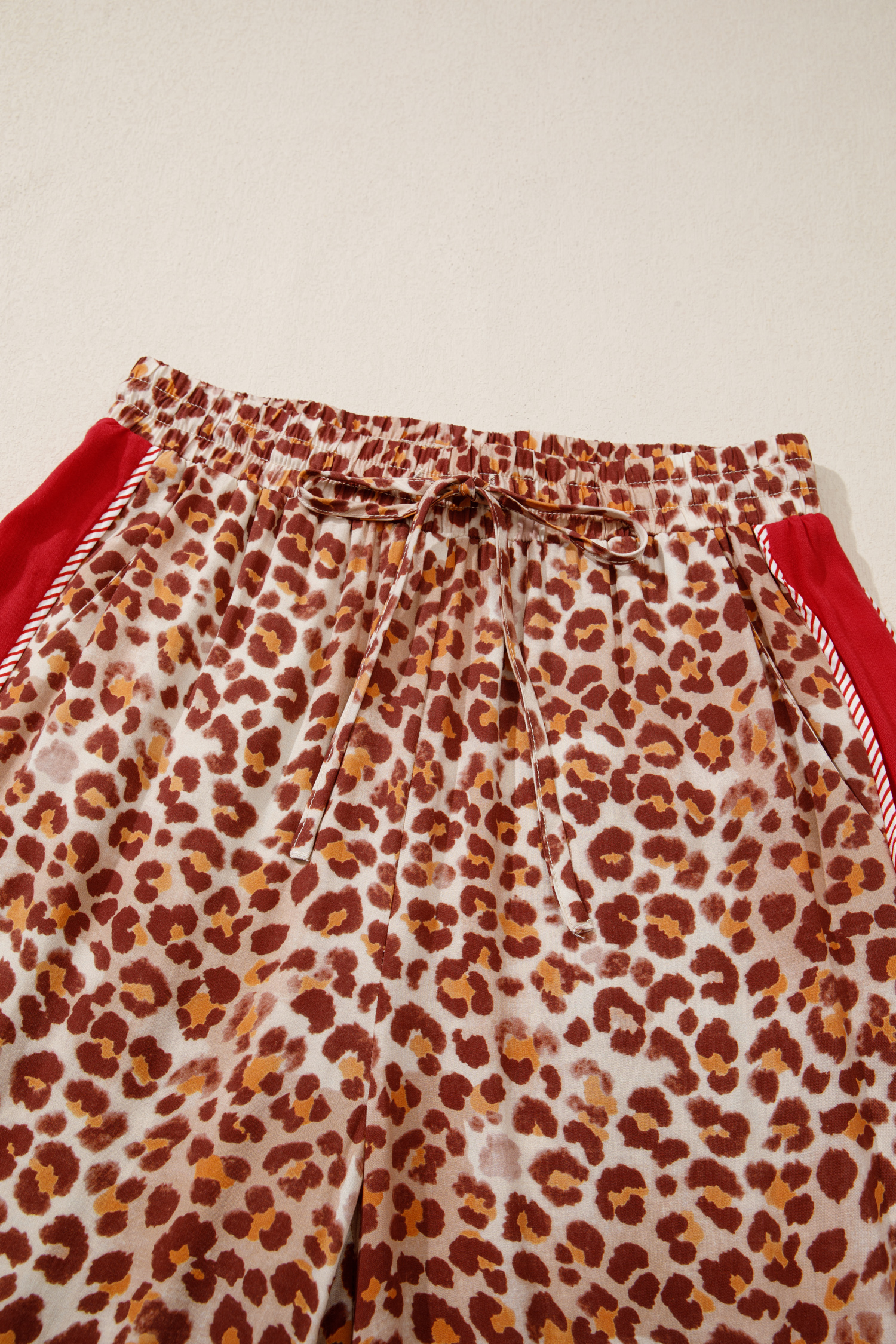 Brown Contrast Trim Leopard Top and Pant Set view 33