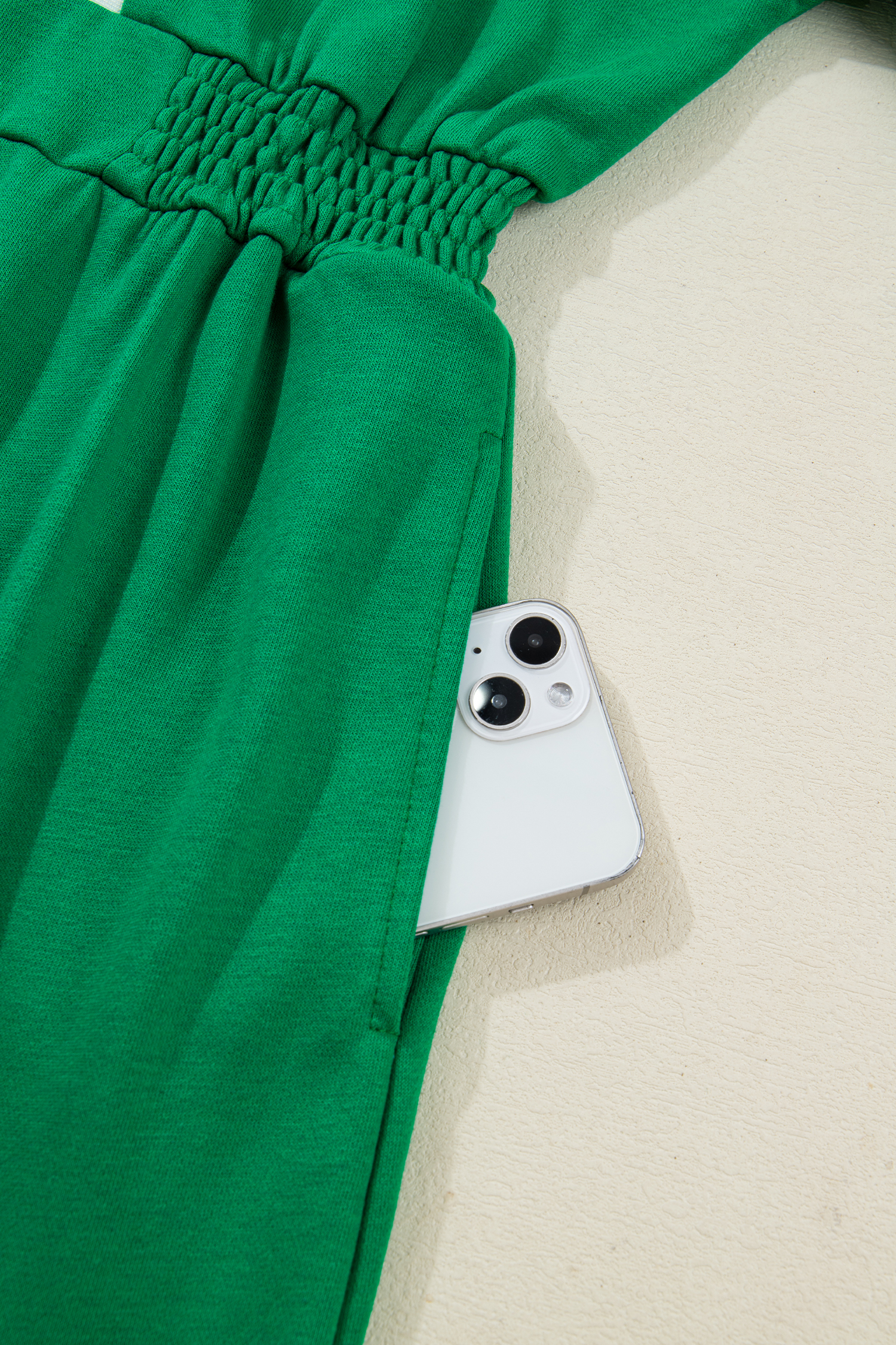 Bright Green Contrast Patchwork Half Zip Elastic Waist Short Sleeve Mini Dress view 21