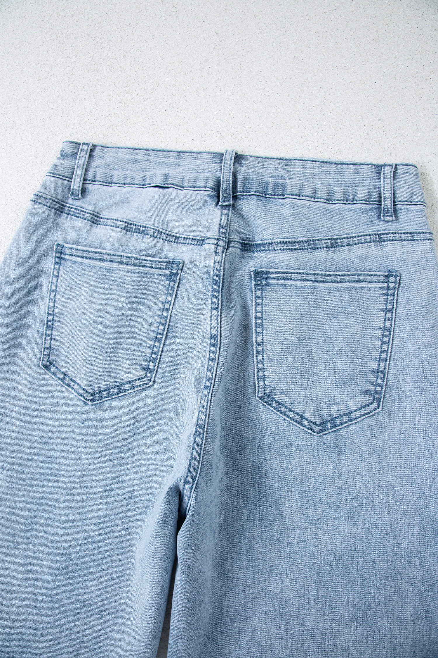 Beau Blue Bow Knot Side Detail Straight Leg Loose Jeans view 16