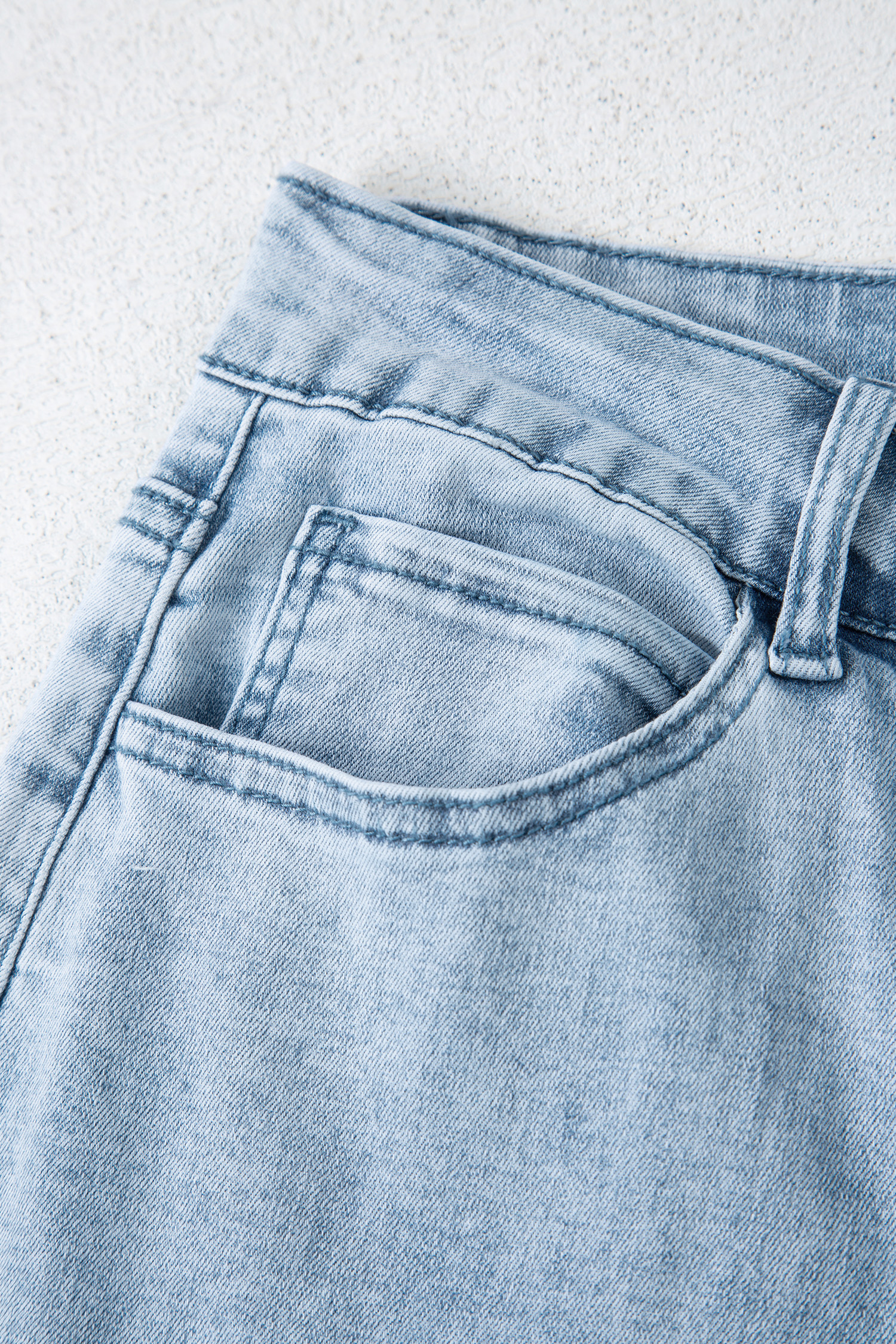 Beau Blue Bow Knot Side Detail Straight Leg Loose Jeans view 21