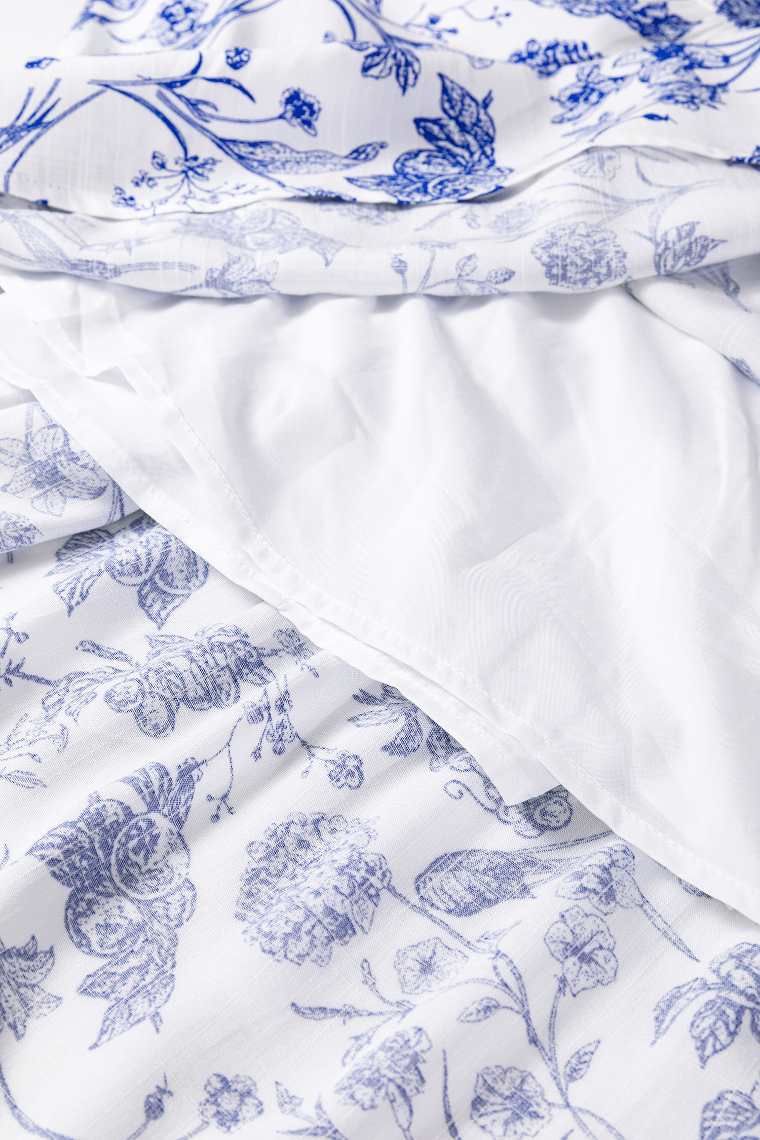Blue Ruffled Short Sleeve Tiered Floral Midi Dress view 17