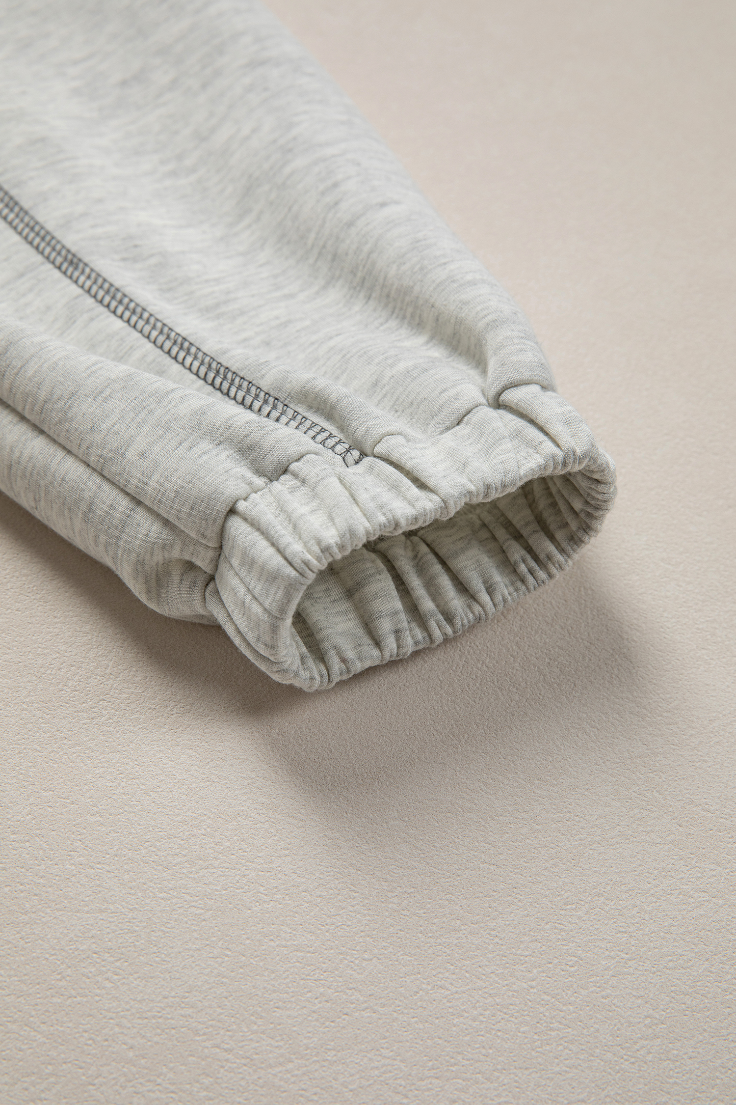 Light Grey Half Zip Stand Neck Seam Detail Long Sleeve Top view 10