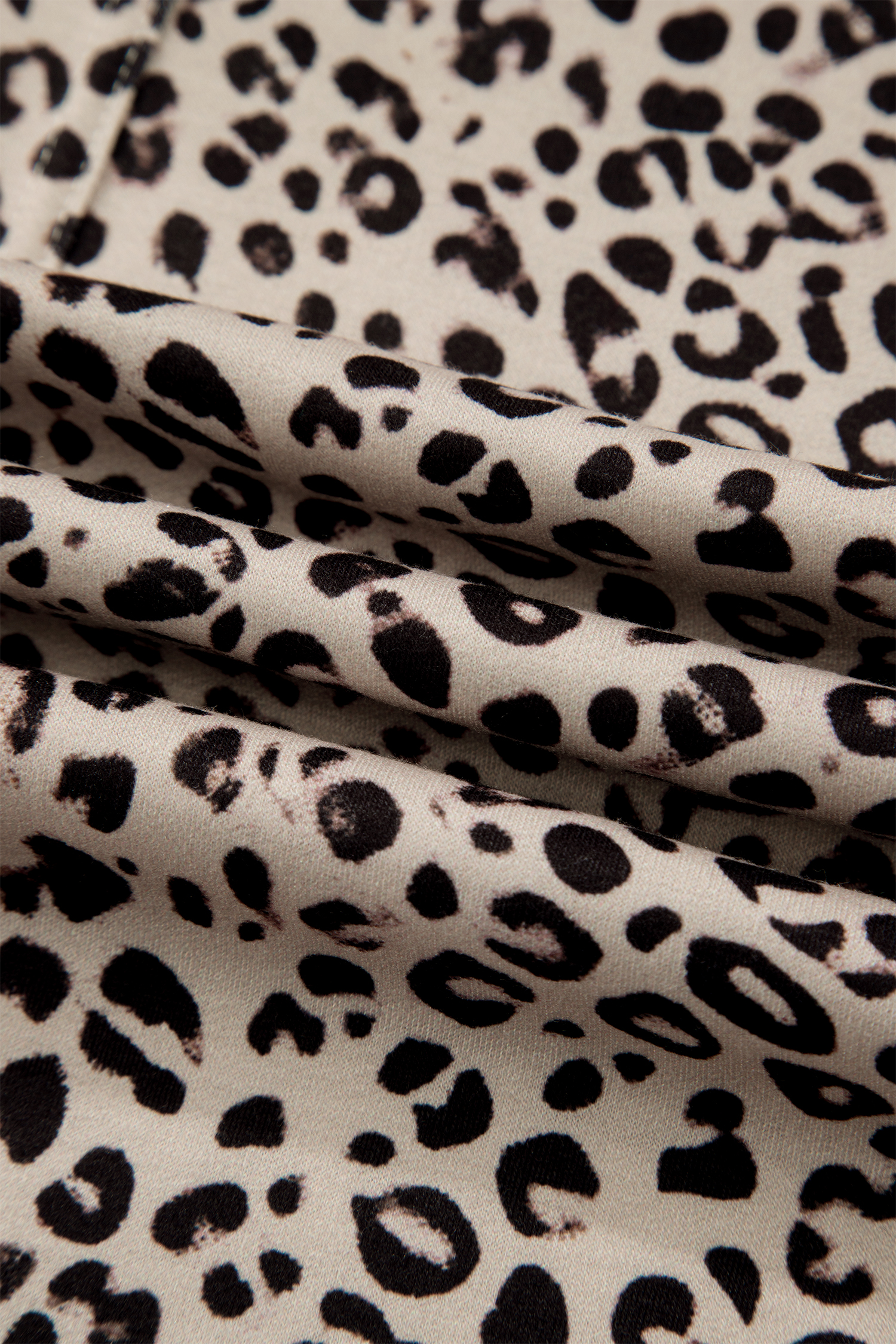 Khaki Animal Print Wide Leg Terry Knit Pants view 19