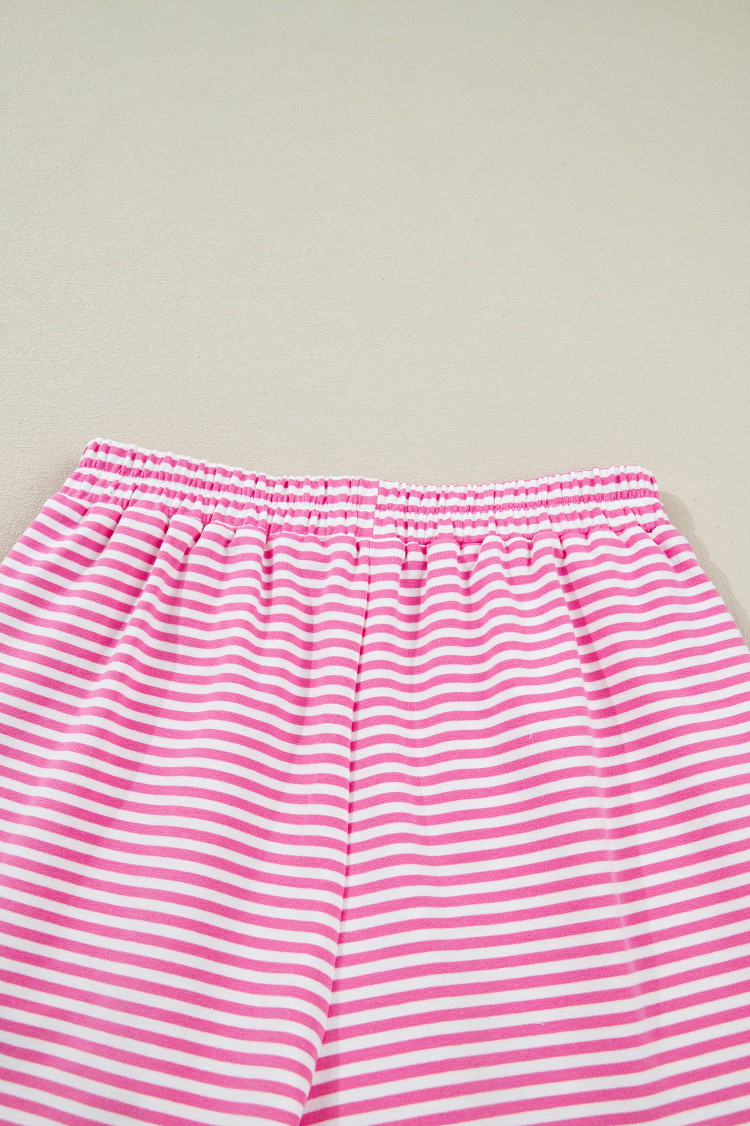 Pink Stripe Oversize Mock Neck Sweatshirt and Shorts Set view 40