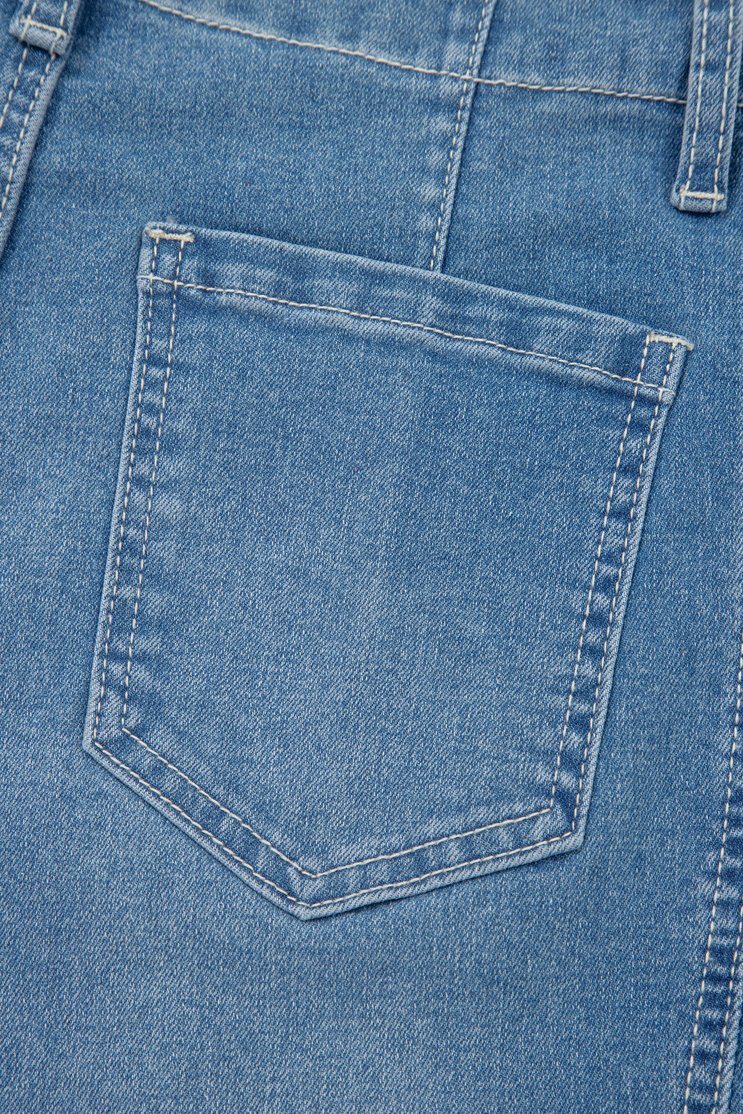 Sky Blue Medium Wash Cuffed Barrel Jeans view 18