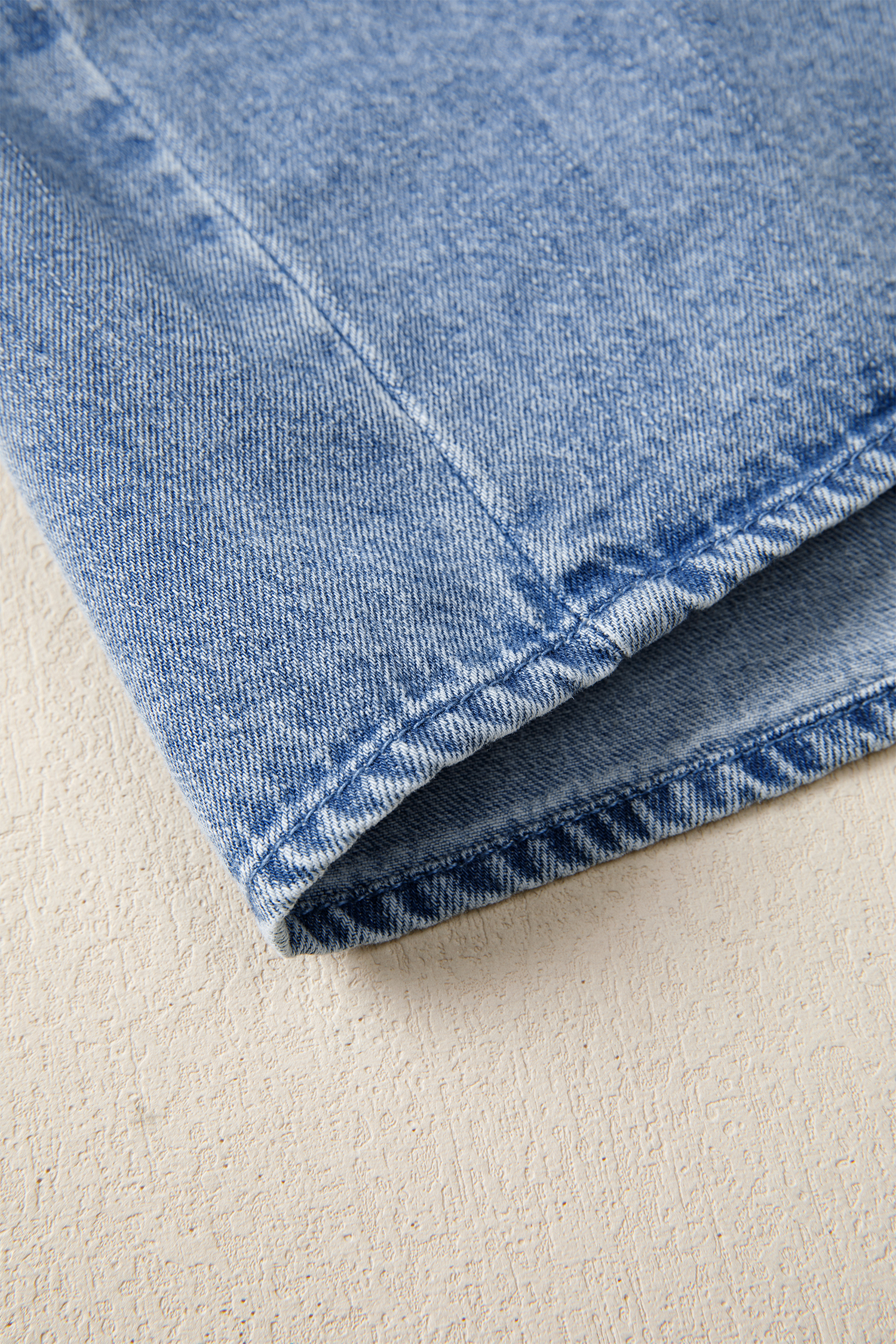 Myosotis Puff Sleeve V Neck Ruffled Loose Denim Mini Dress view 21