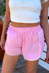 Bonbon Contrast Trim Pleated Casual Active Shorts