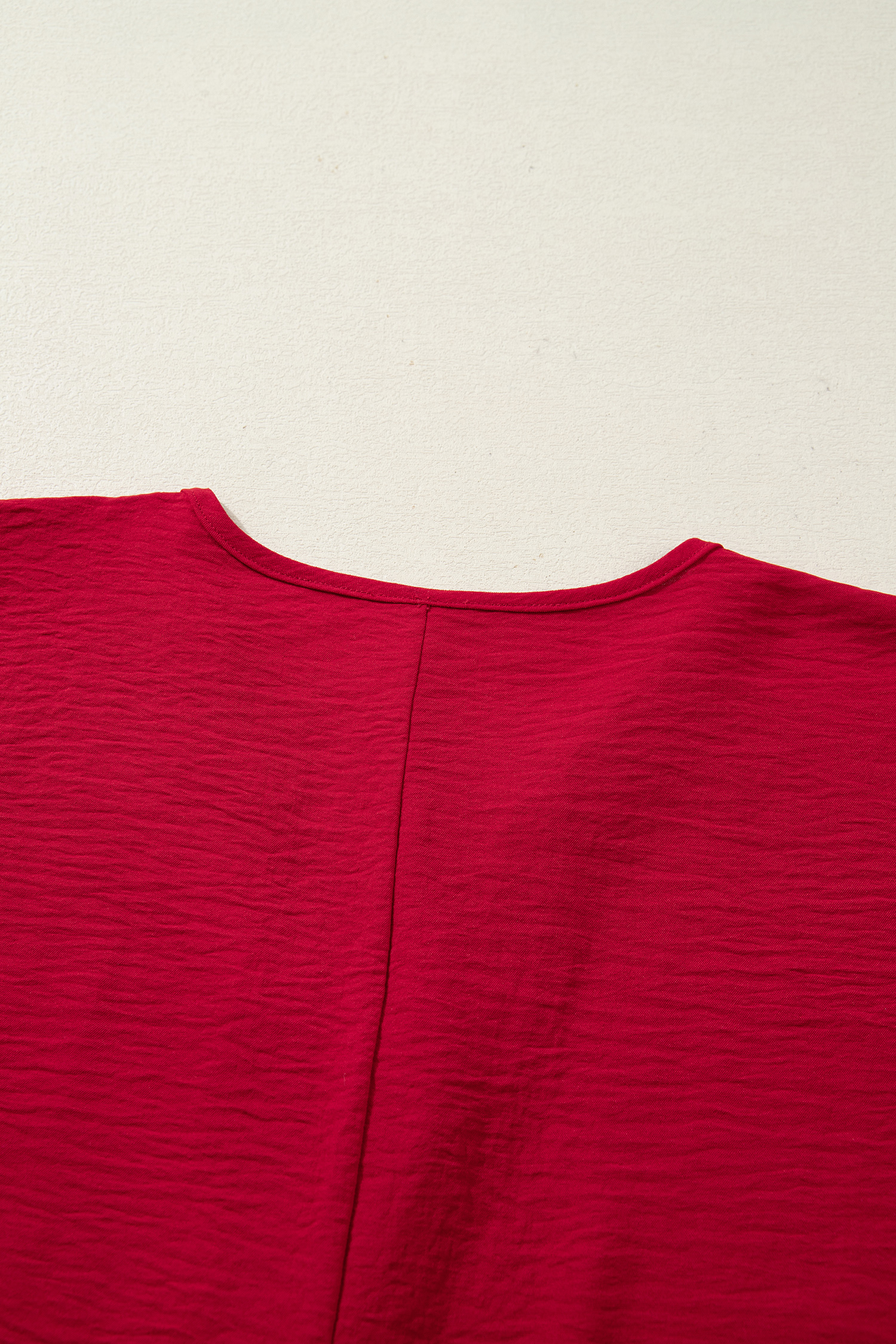 Racing Red Braided Trim V Neck Half Sleeve Blouse view 22