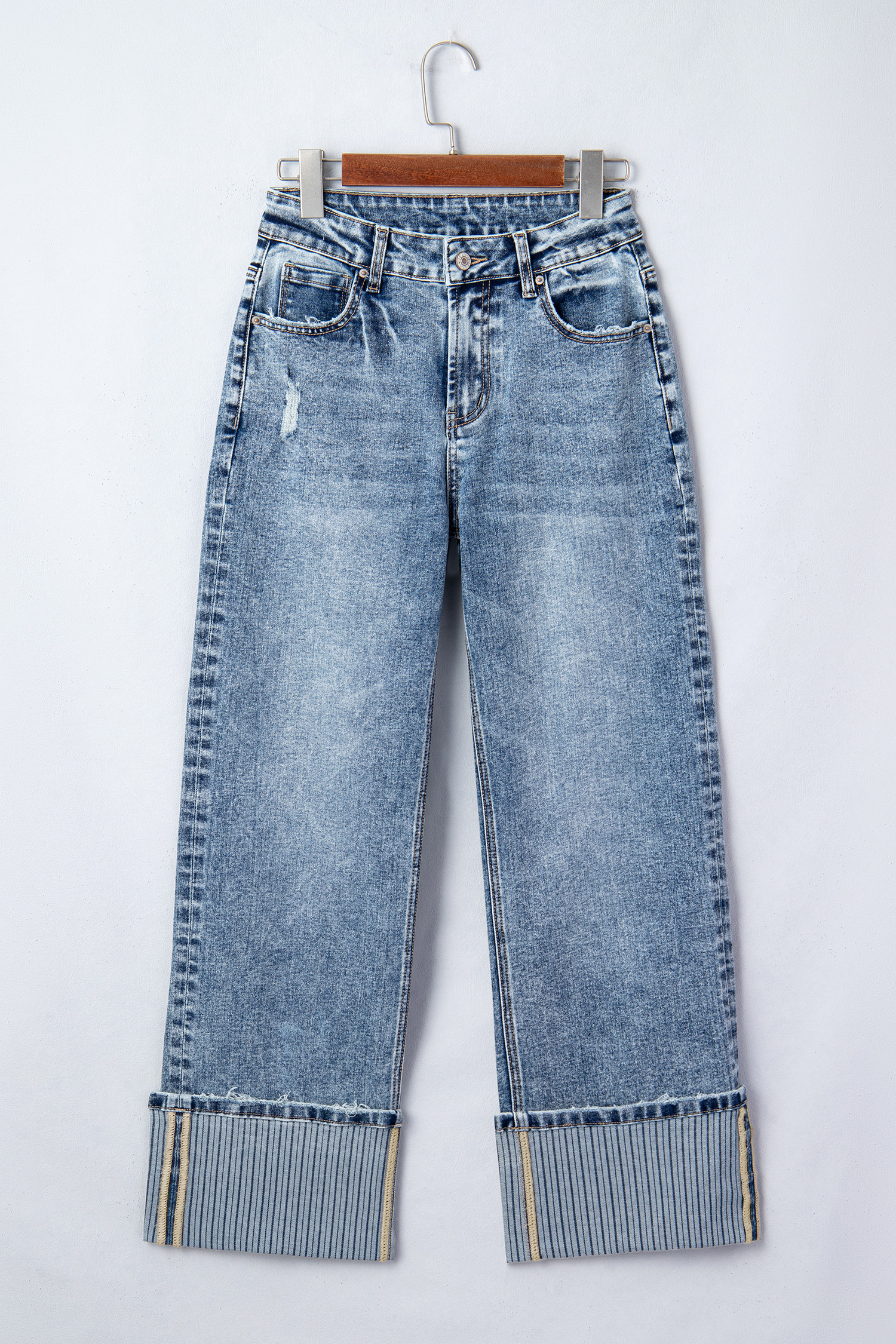 Ashleigh Blue Cuffed Straight Loose Jeans view 13