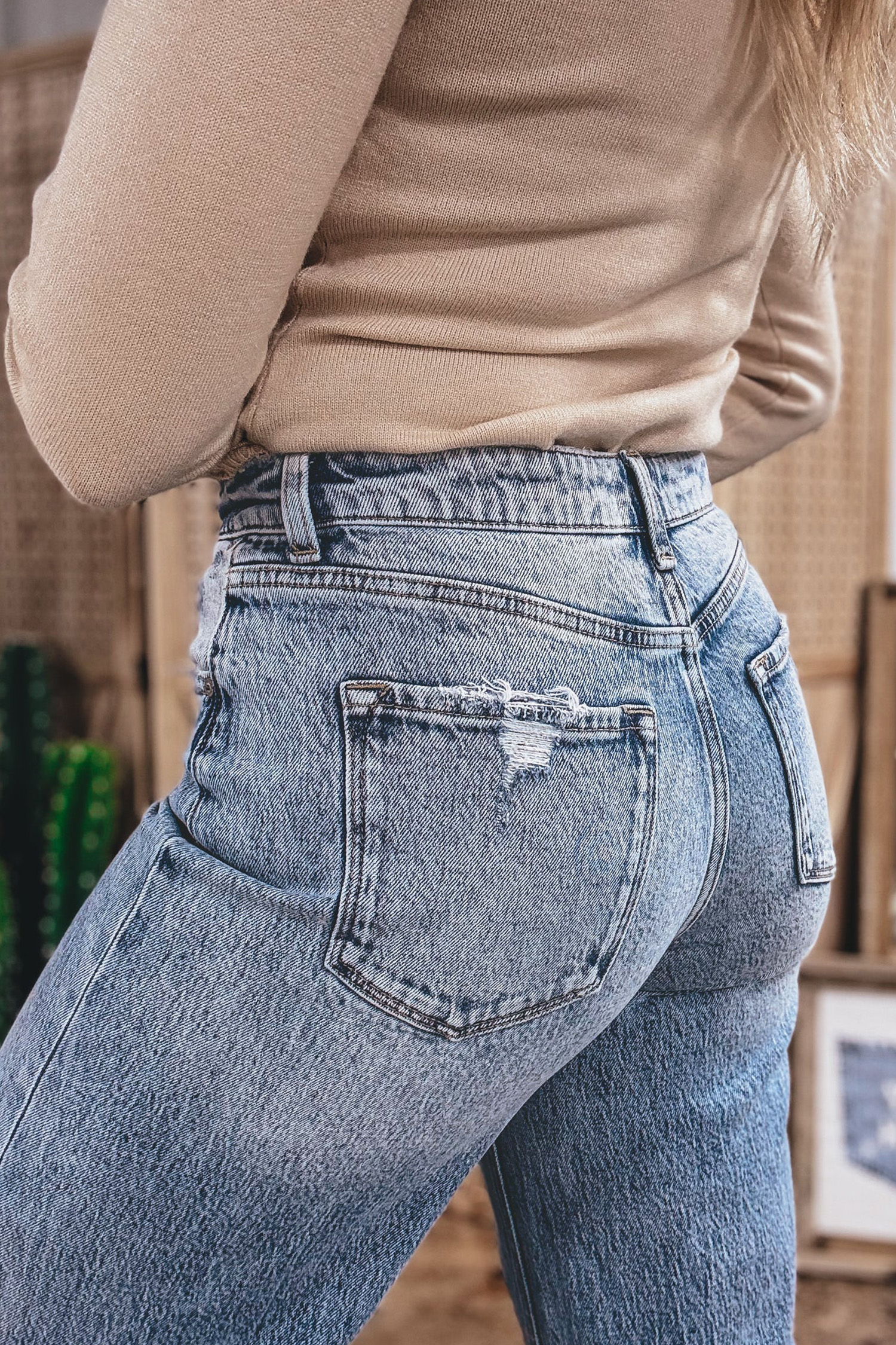 Ashleigh Blue Cuffed Straight Loose Jeans view 11