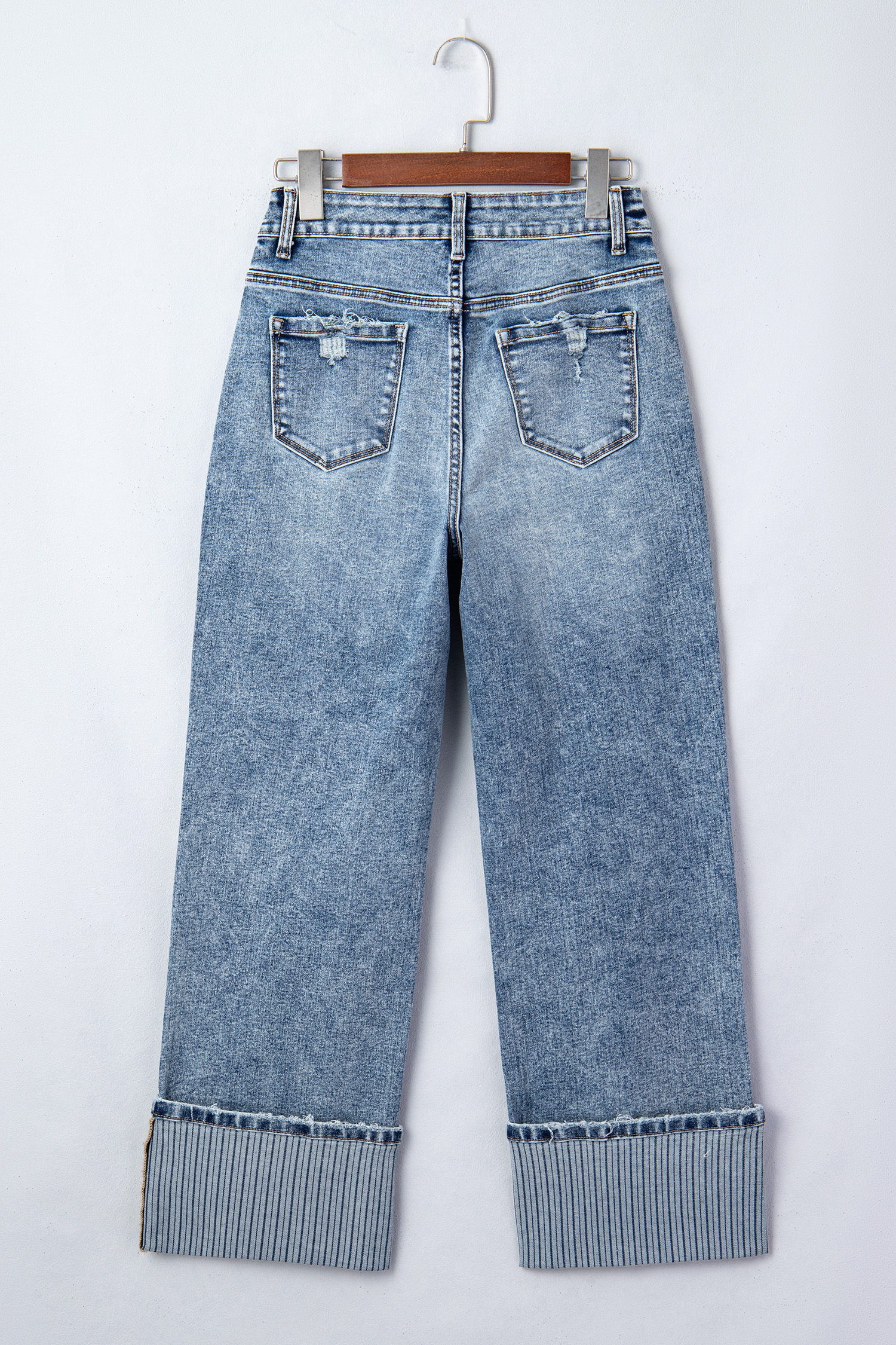 Ashleigh Blue Cuffed Straight Loose Jeans view 14