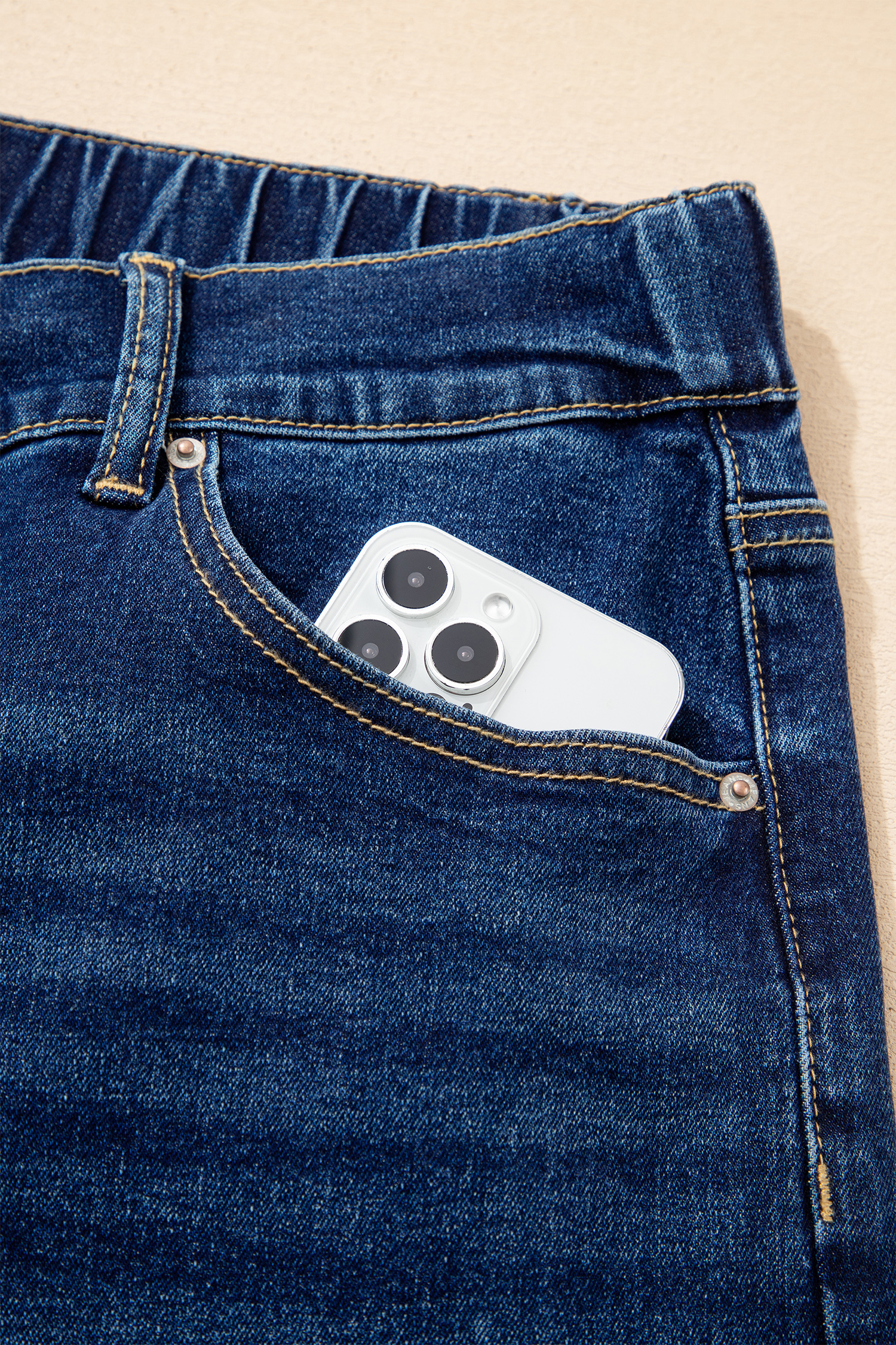 Blue Acid Wash Contrast Lace-up Plus Size Jeans